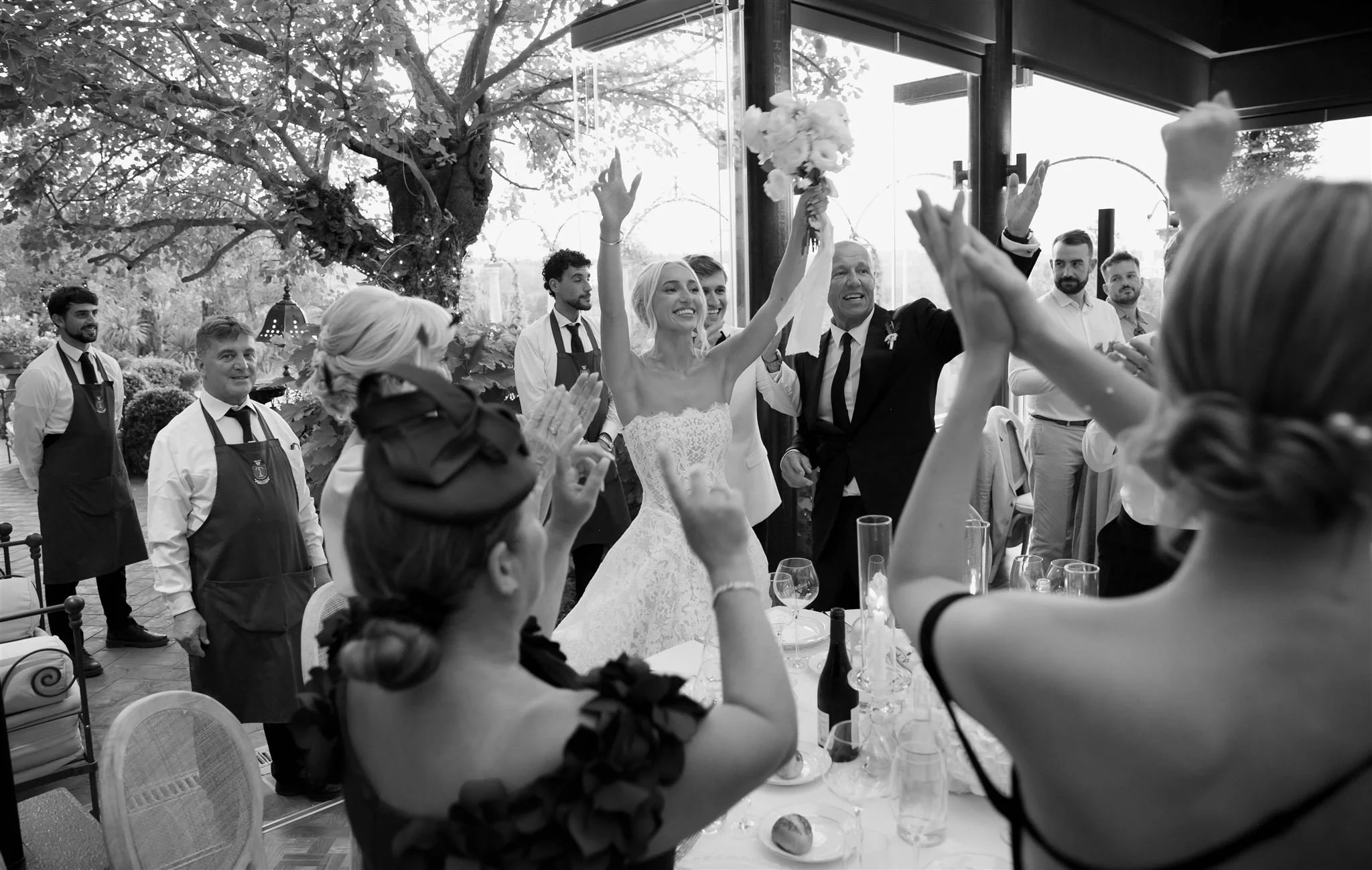 A wedding reception at Tenuta Corbinaia Villa in Tuscany, Italy.