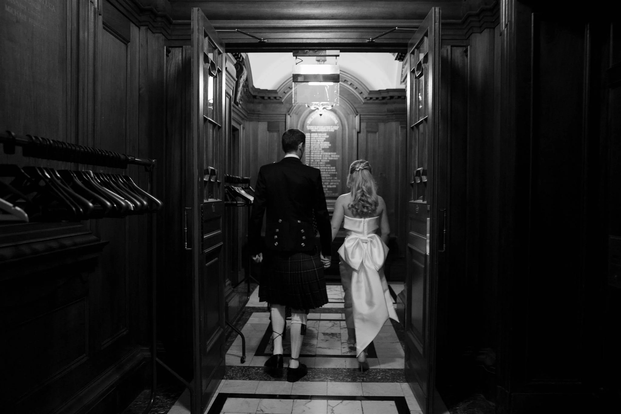 Edinburgh, Scotland wedding photographer capturing a couple on their wedding day at Edinburgh City Chambers.