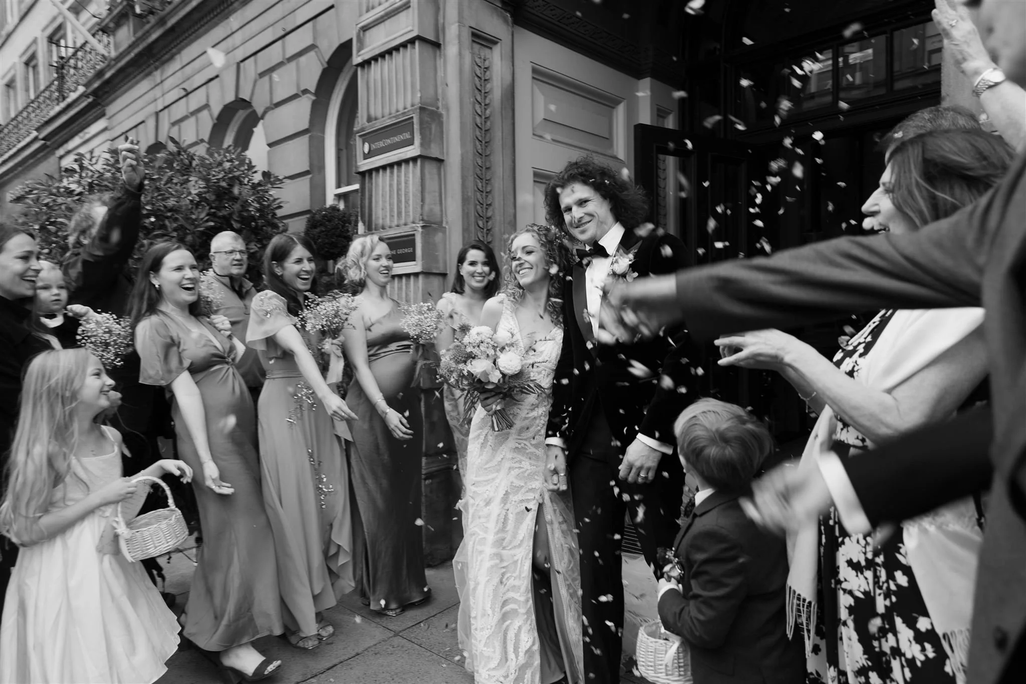 A wedding day at The InterContinental George Hotel in Edinburgh, Scotland.