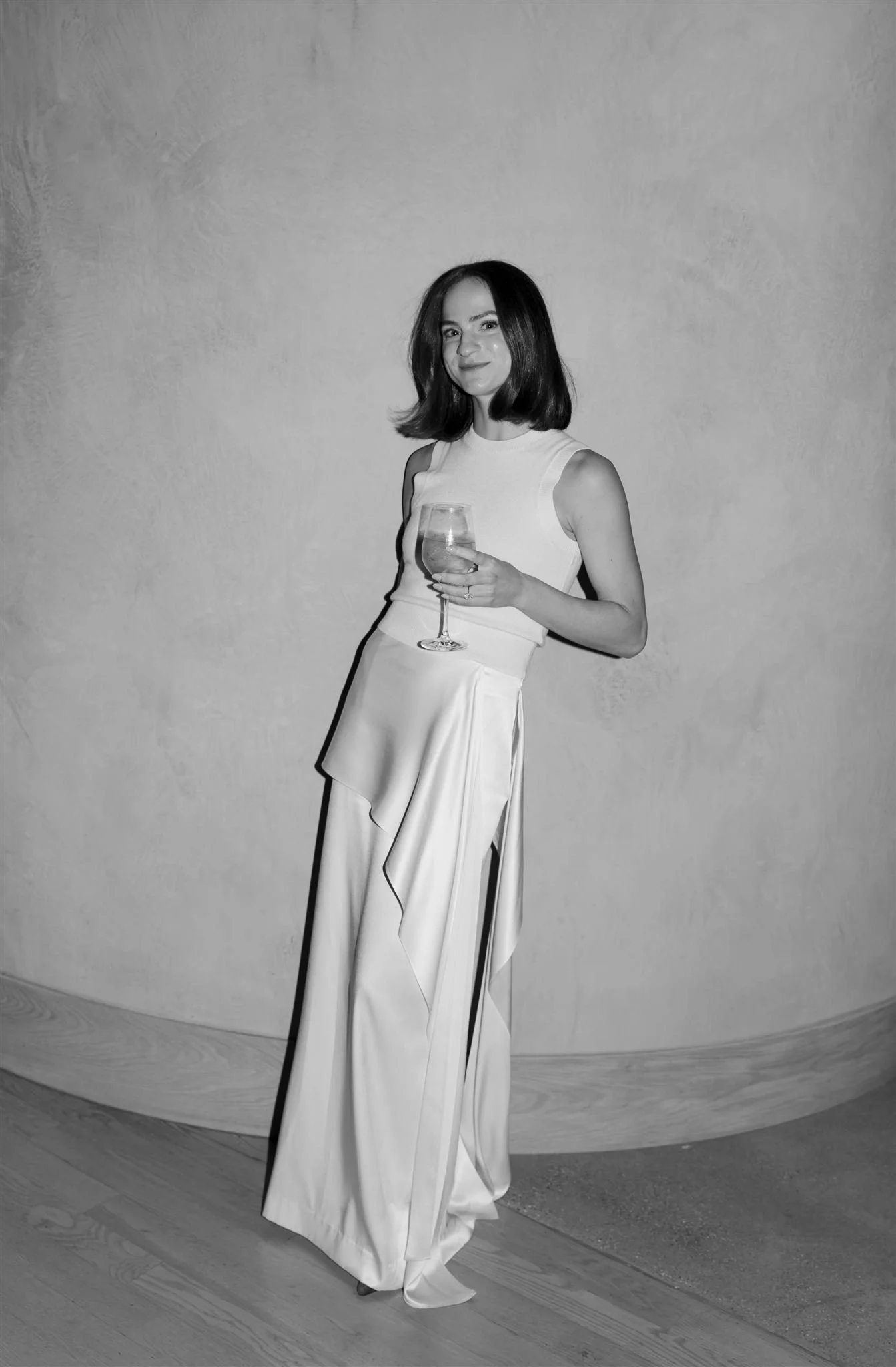 Editorial bridal rehearsal dinner fashion with Attersee and Heirlome at a Maxwells Trading Chicago wedding event.