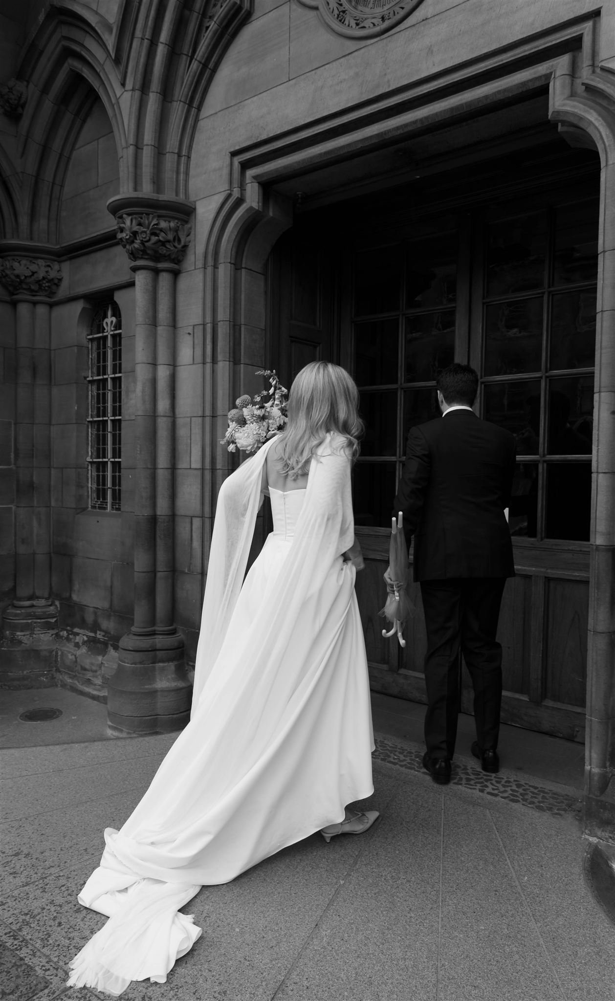 A wedding day at The Scottish National Portrait Gallery in Edinburgh, Scotland.