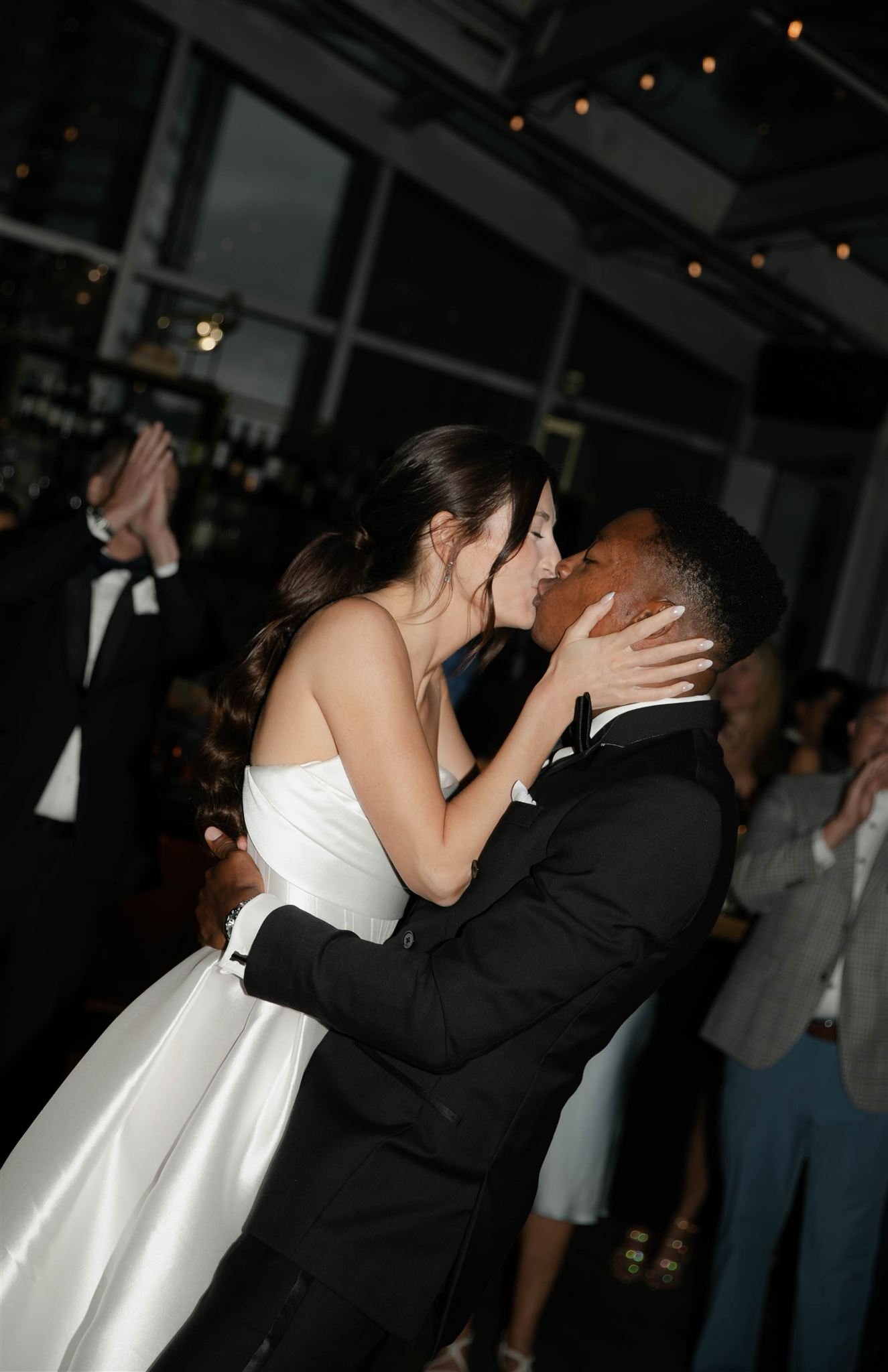 Rooftop wedding reception at Gibson's Italia on the Chicago River in Downtown Chicago.
