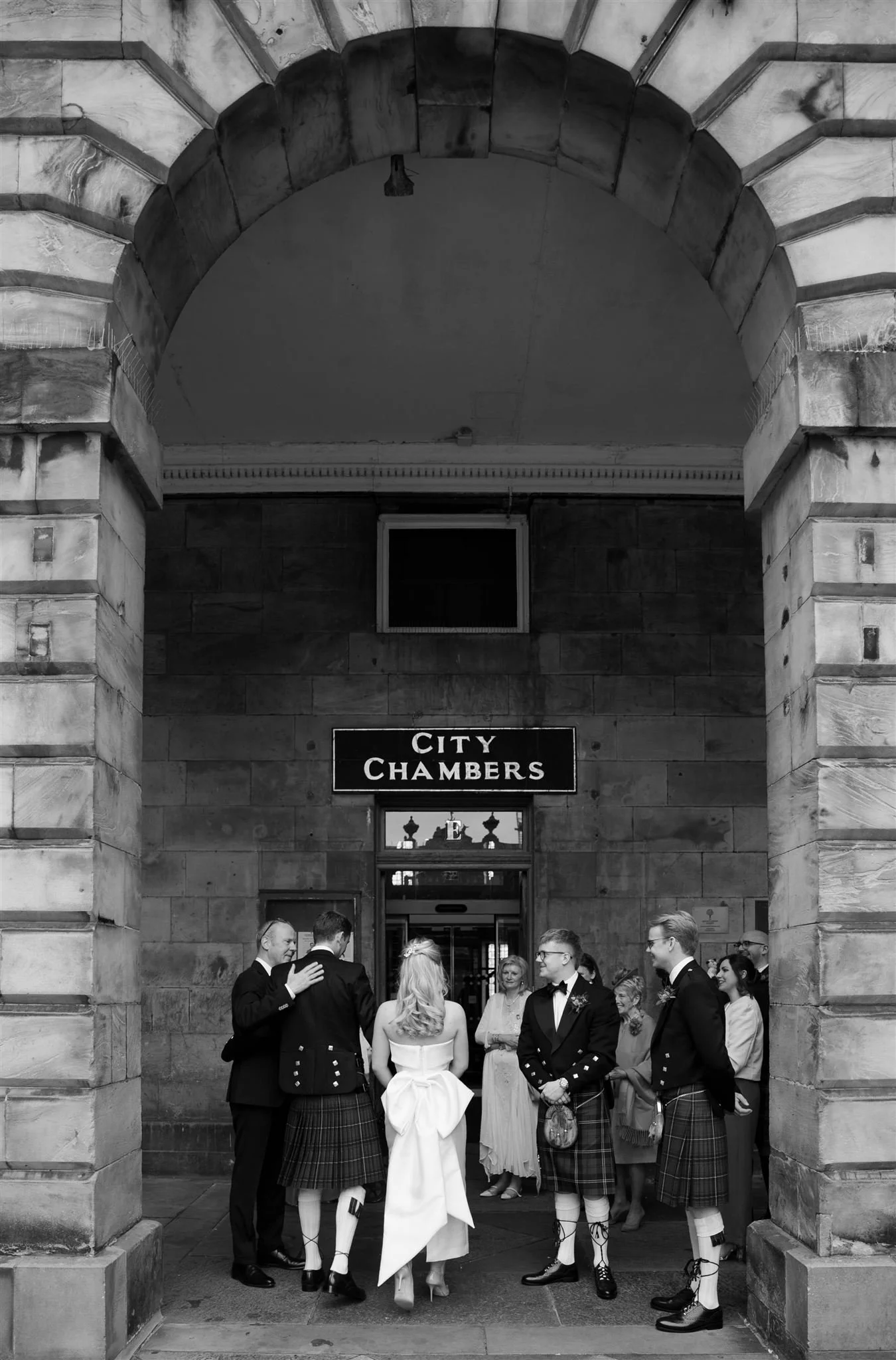 Edinburgh, Scotland wedding photographer capturing a couple on their wedding day at Edinburgh City Chambers.