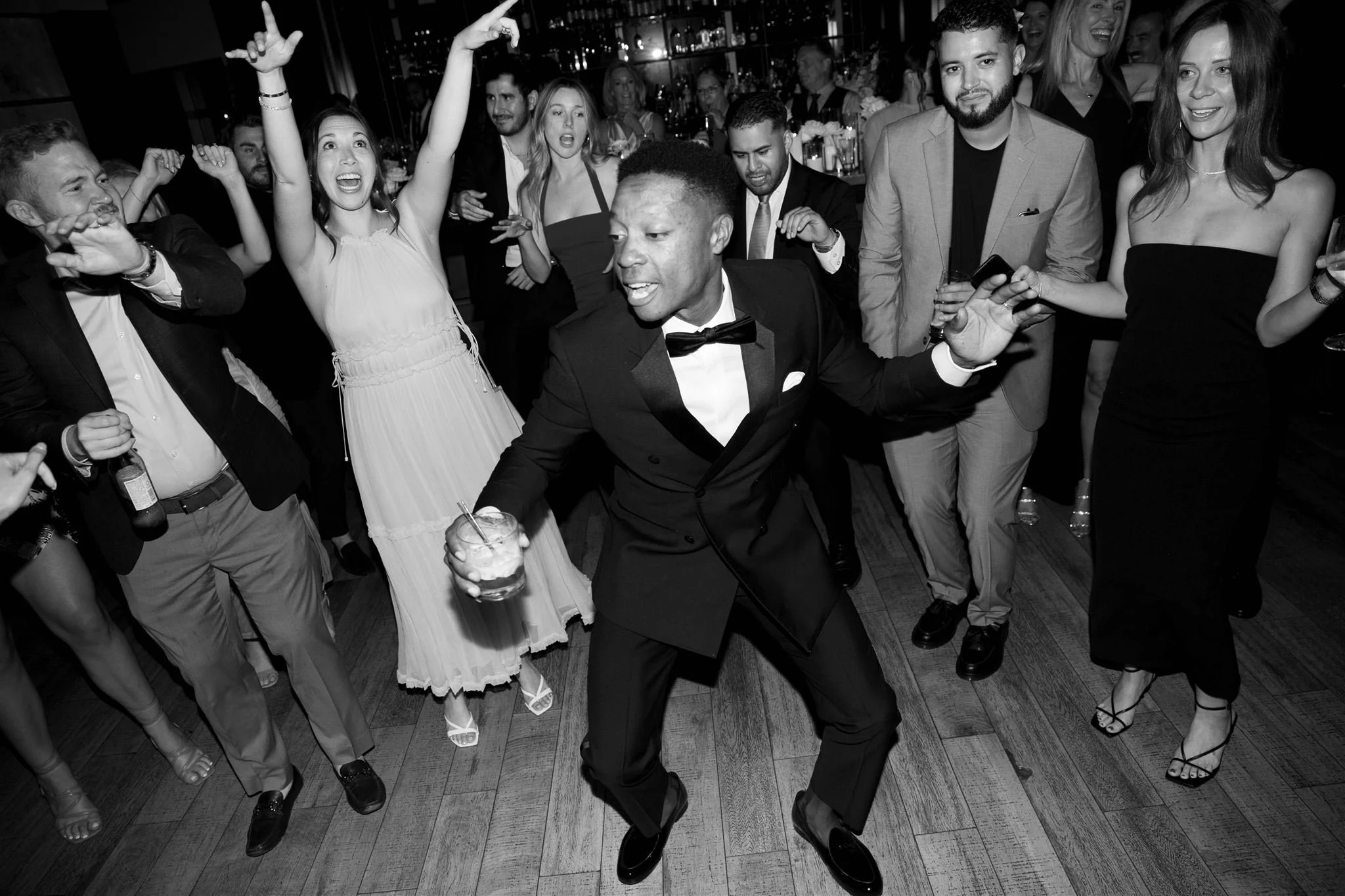 Dancing at a wedding at Gibson’s Italia overlooking downtown Chicago.