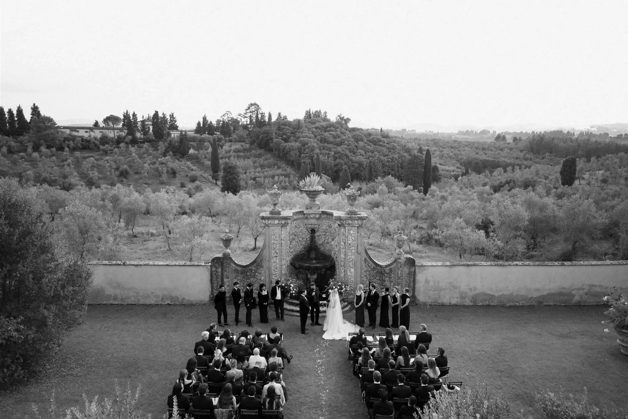 A wedding day at Villa Medicea Di Lilliano in Tuscany, Italy.