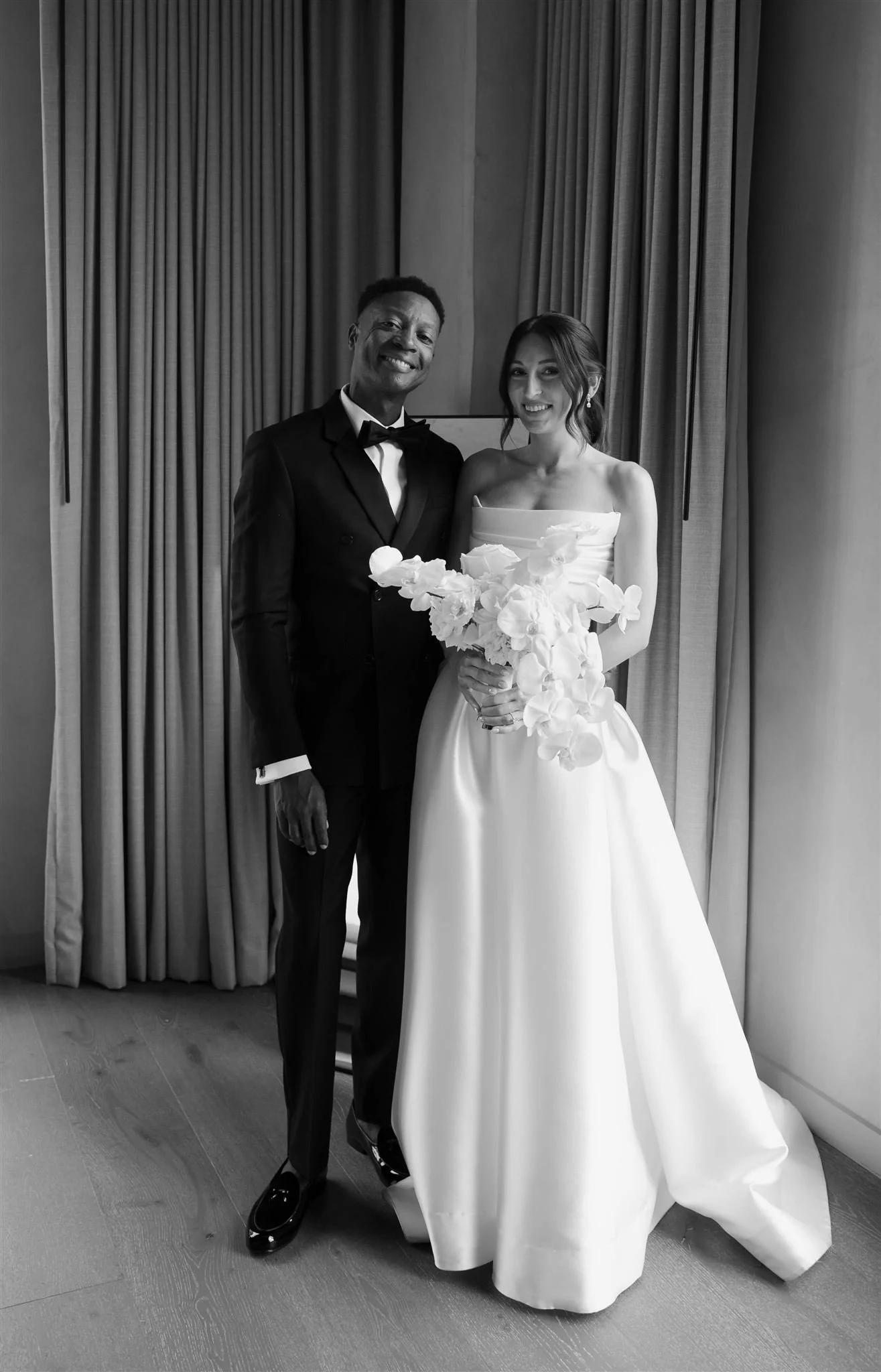 Wedding Portraits at Nobu Hotel on a wedding day in Chicago.