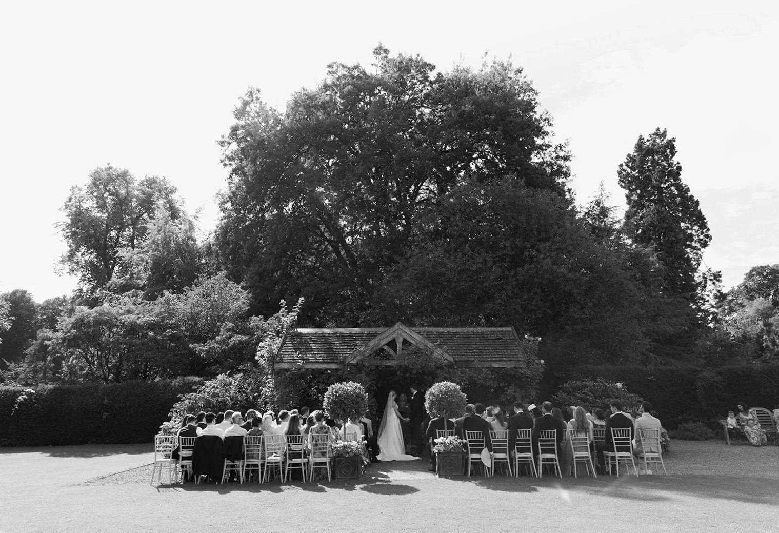 Middleton Lodge Estate Garden wedding ceremony in North Yorkshire.