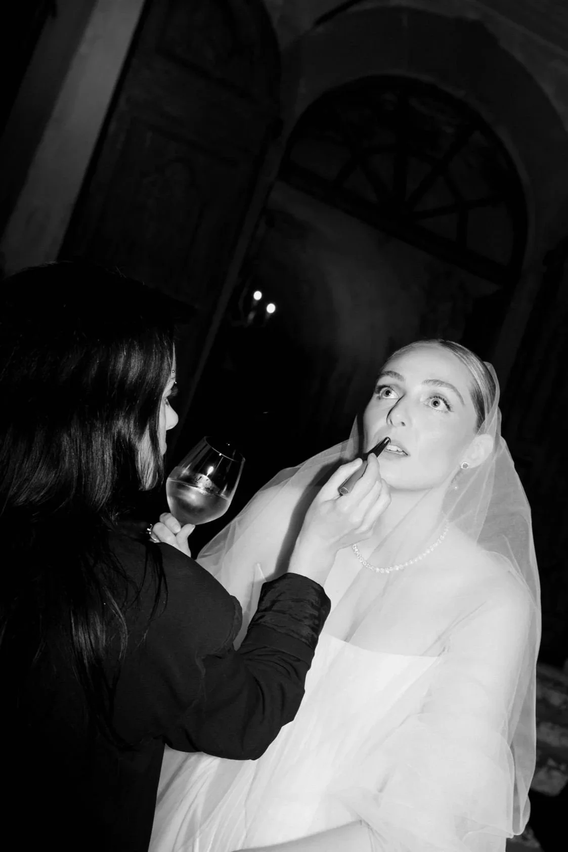 Lilia Mullinger hair and makeup artist on a wedding day at Villa Medicea Di Lilliano in Tuscany, Italy.