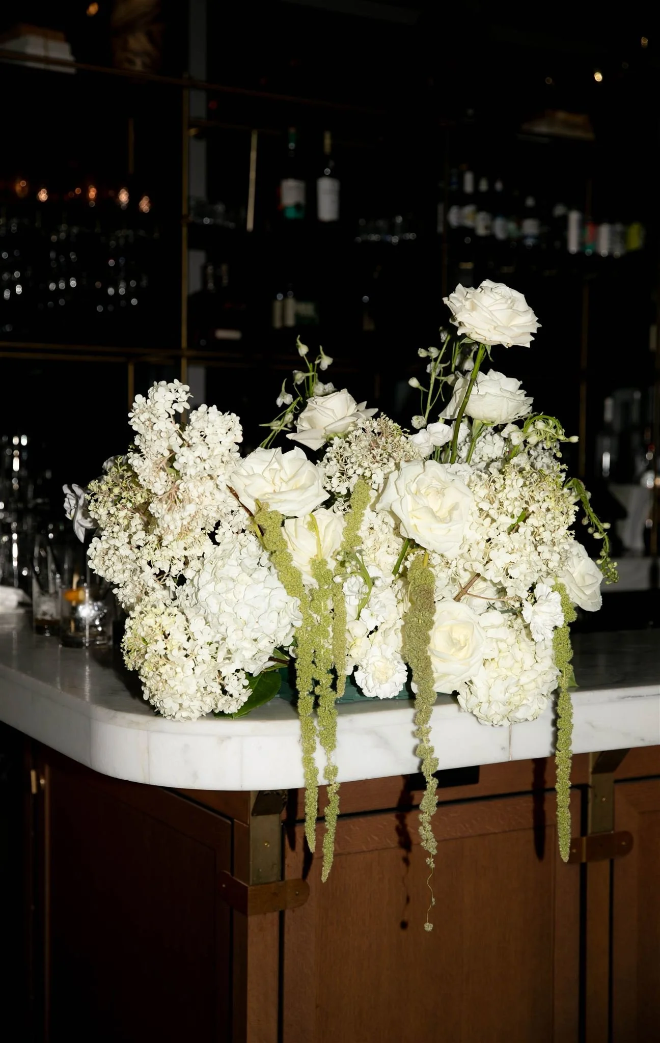 Reception tablescape at Gibson’s Italia Chicago river wedding venue.