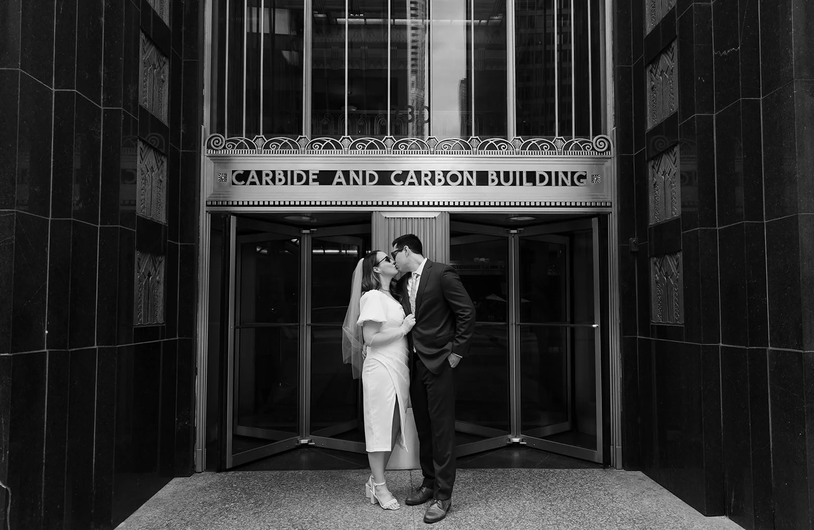 Wedding at Carbide and Carbon Building in Downtown Chicago.