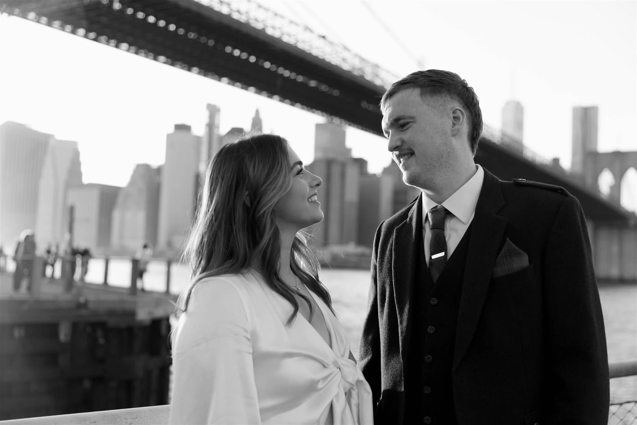 A NYC Elopement at Brooklyn Bridge Park, photographed by a NYC Elopement Photographer.