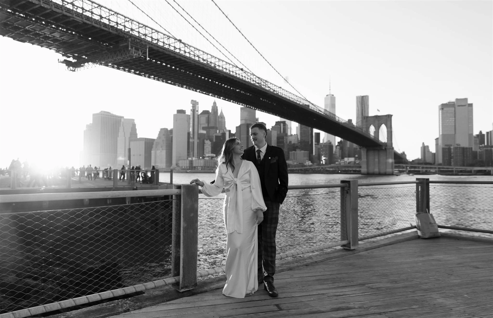 A NYC Elopement at Brooklyn Bridge Park, photographed by a NYC Elopement Photographer.