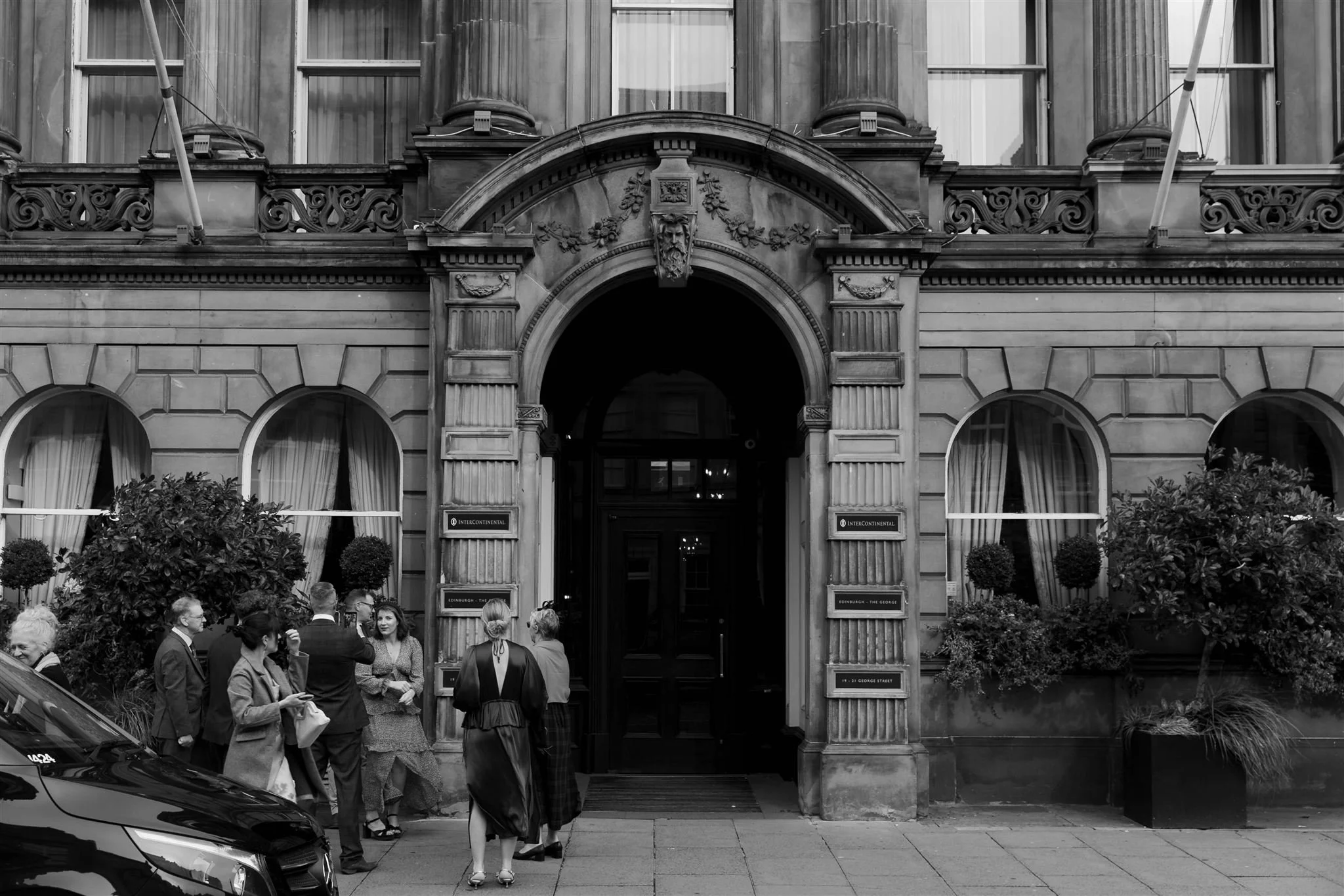 A wedding day at The InterContinental George Hotel in Edinburgh, Scotland.
