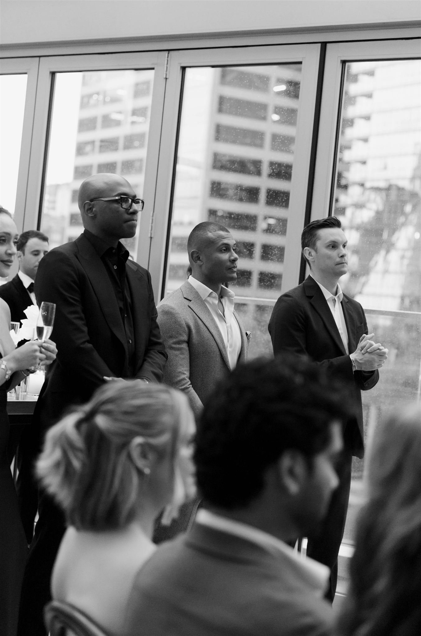 Rooftop wedding ceremony at Gibson's Italia on the Chicago River in Downtown Chicago.