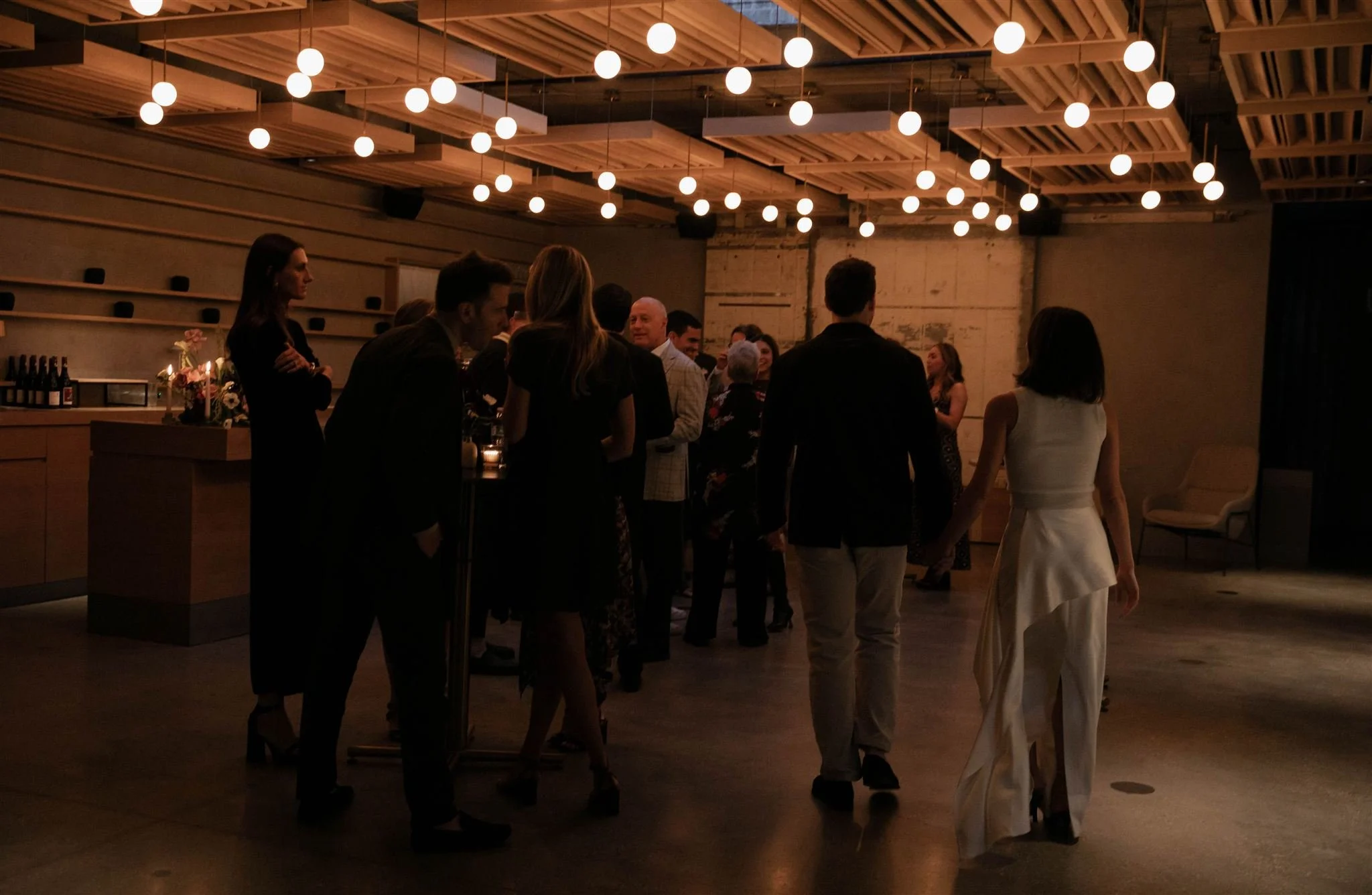 Bride and groom portraits at Maxwells Trading Chicago wedding venue.