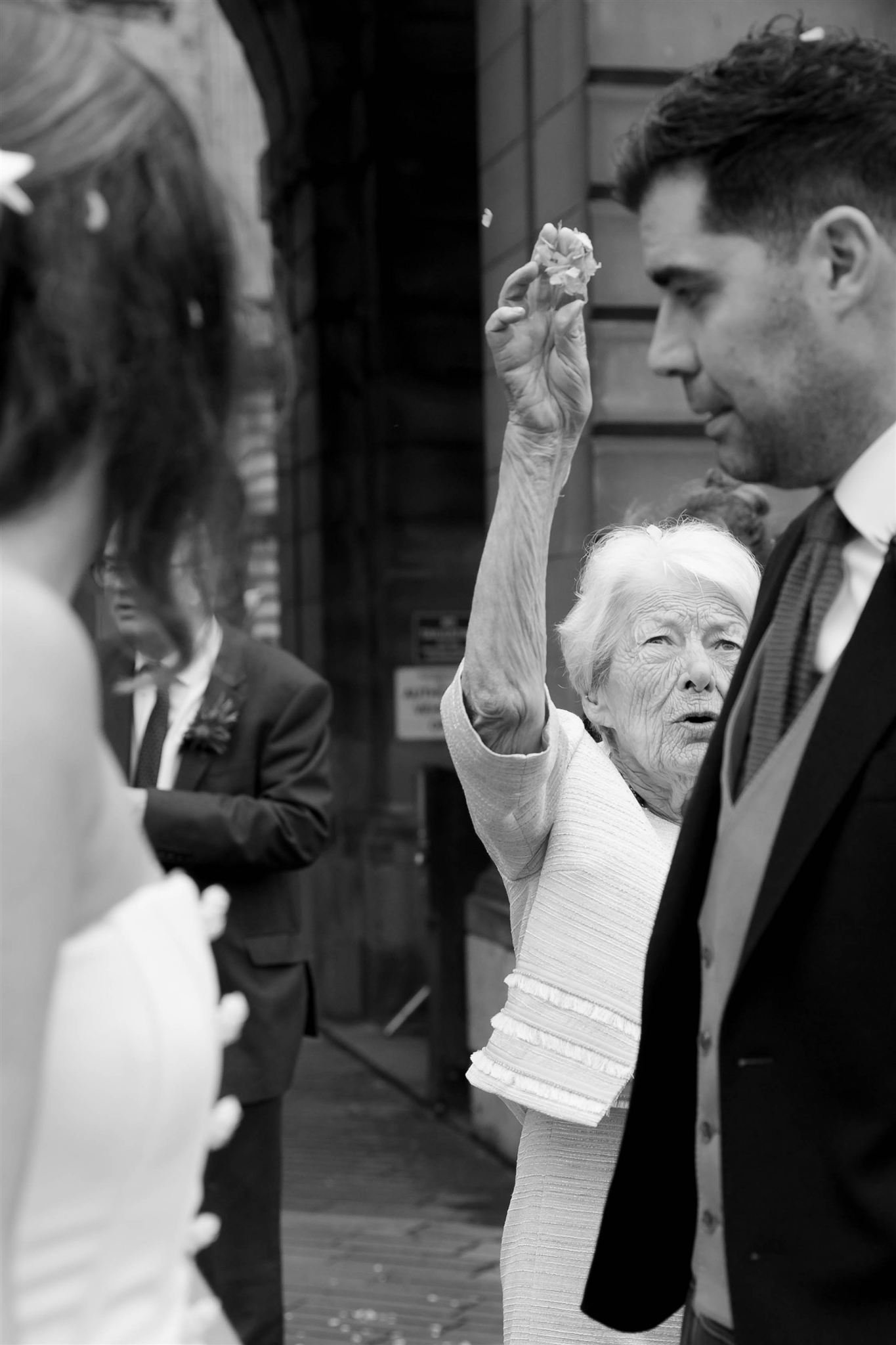 A nana on a Hawksmoor Edinburgh Wedding day in Edinburgh, Scotland.