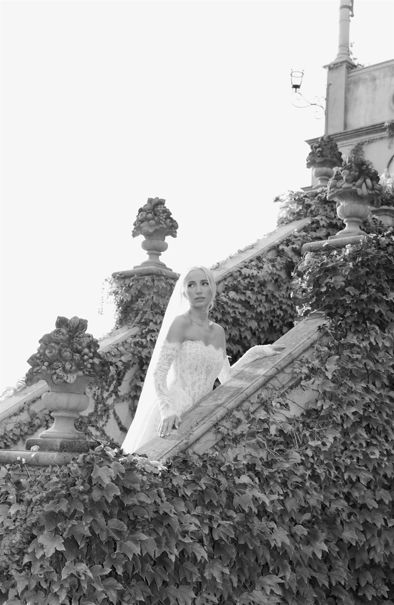 A bride on a wedding day at Tenuta Corbinaia Villa in Tuscany, Italy.