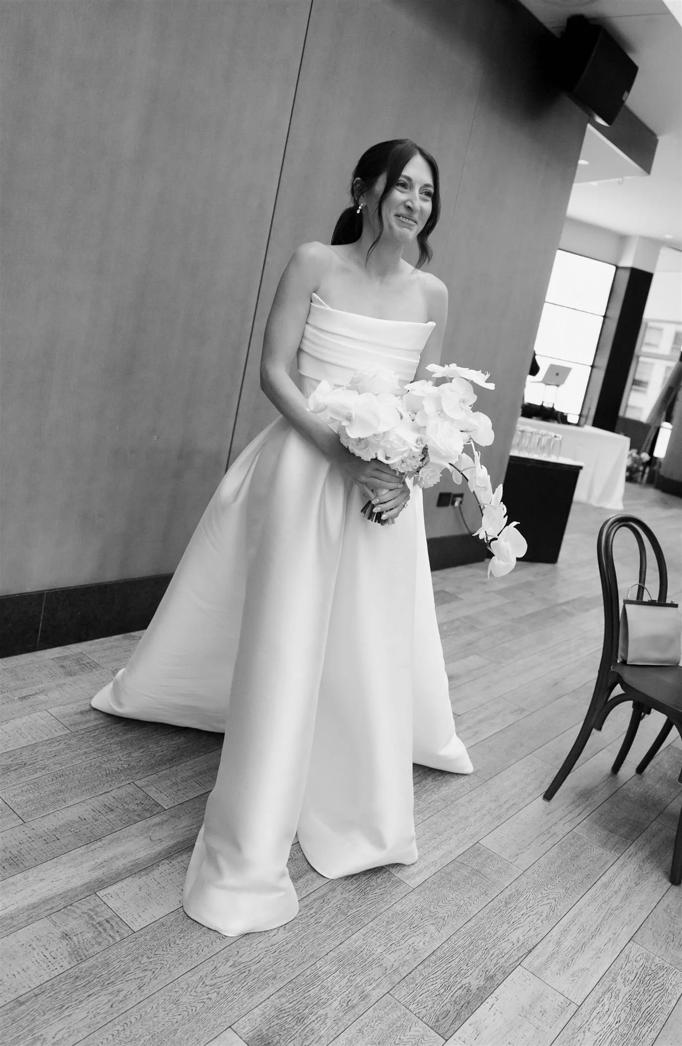 Rooftop wedding ceremony at Gibson's Italia on the Chicago River in Downtown Chicago.