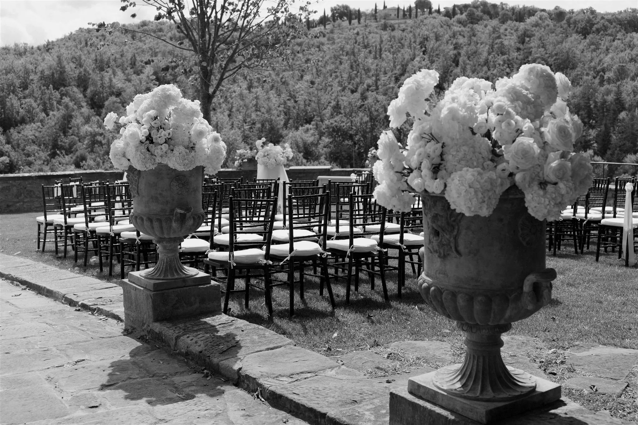 A wedding day at Dievole Wine Resort in the Chianti region of Tuscany, Italy.