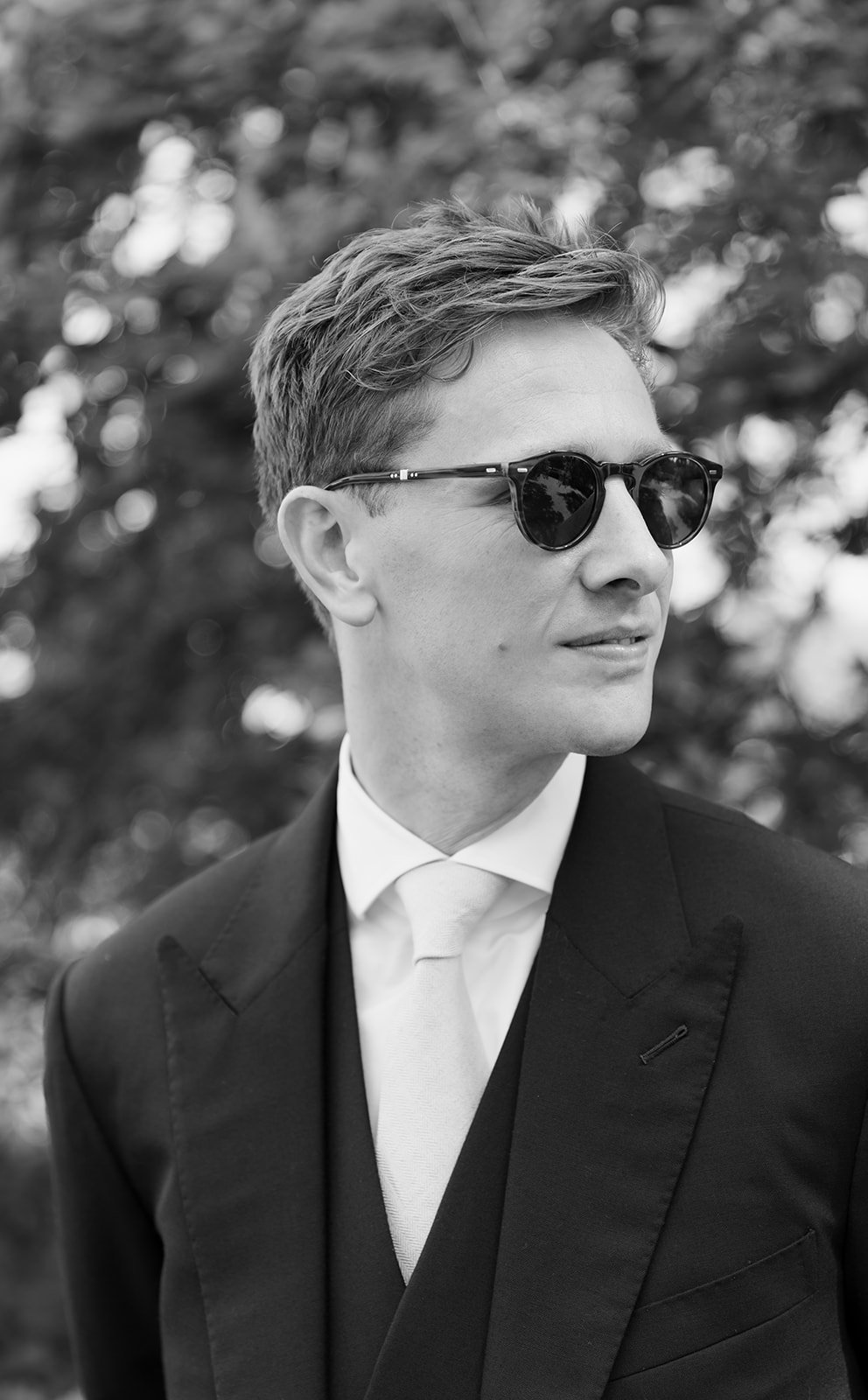 A groom at Middleton Lodge Estate on a wedding day in North Yorkshire.