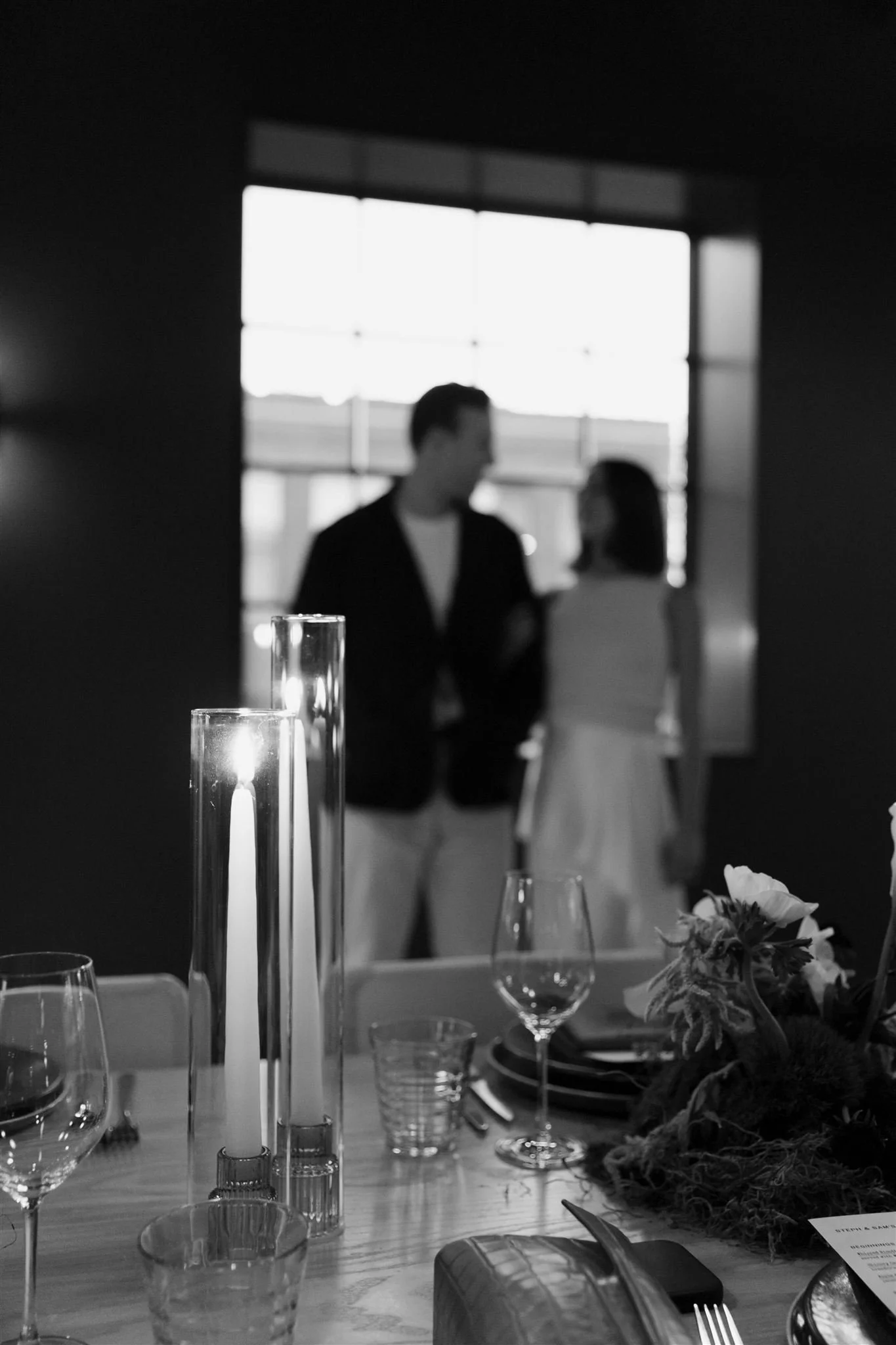 .Private upstairs event space at Maxwells Trading Chicago for an intimate wedding rehearsal dinner.