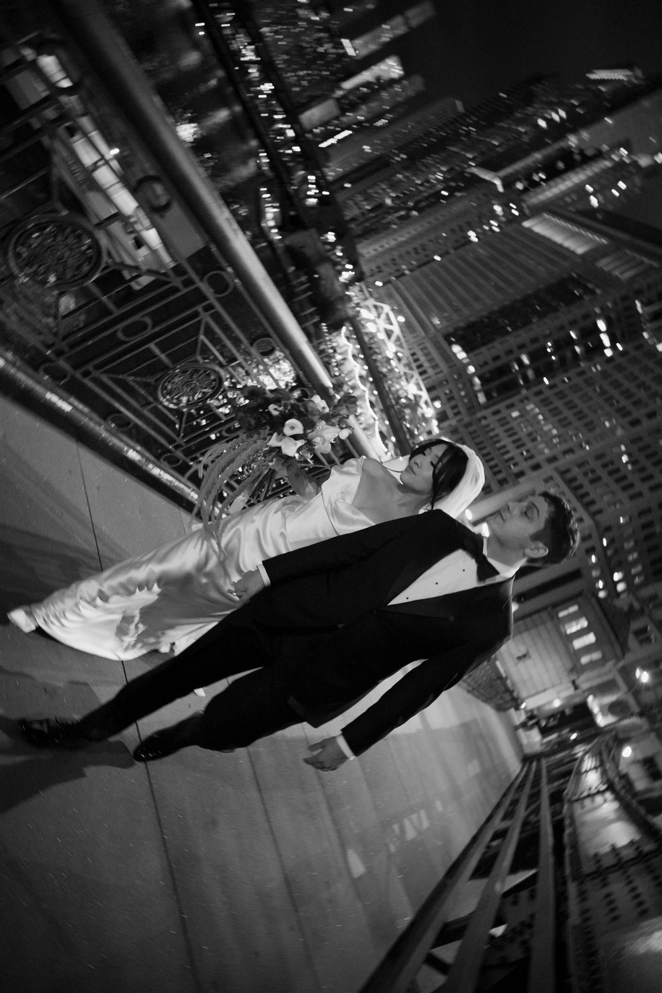 Wedding Photos in downtown Chicago on the way to Gilt Bar.