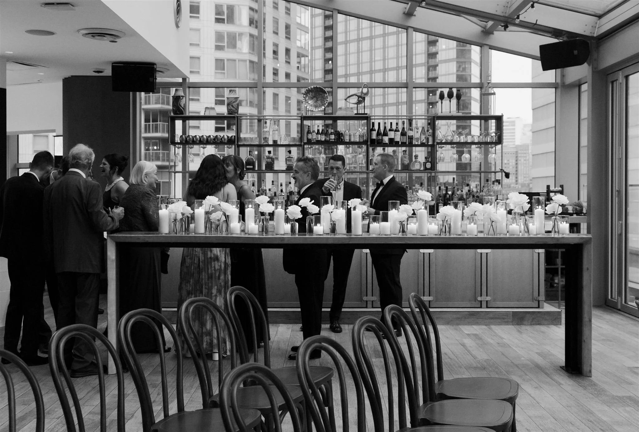 A wedding ceremony at Gibson's Italia on the Chicago River in Downtown Chicago.