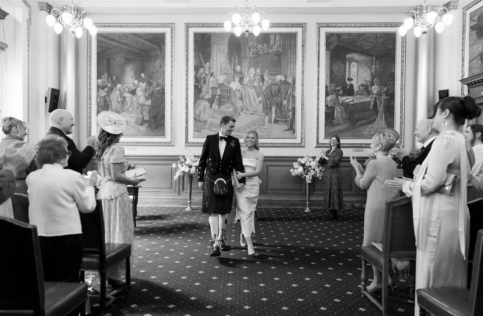 Edinburgh, Scotland Wedding Photographer photographing Edinburgh City Chambers Wedding Photography.