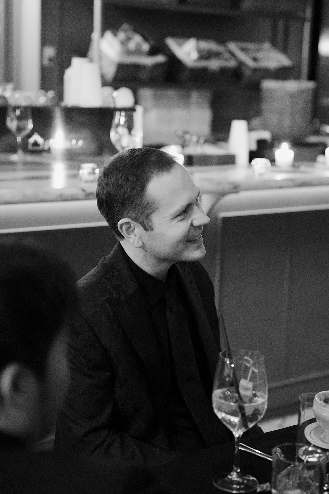 A wedding reception dinner at Venteux in Chicago.