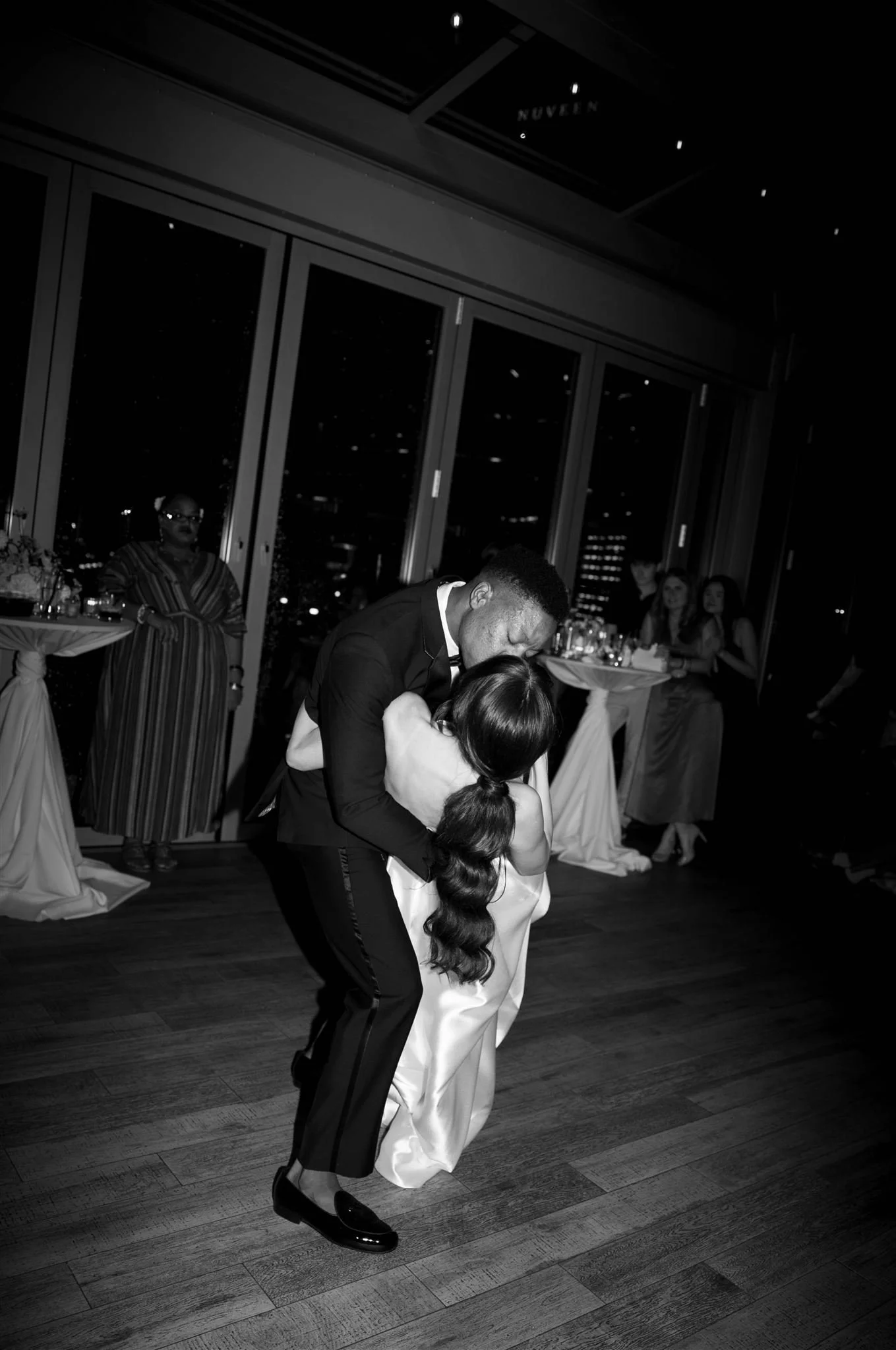Dancing at a wedding at Gibson’s Italia overlooking downtown Chicago.