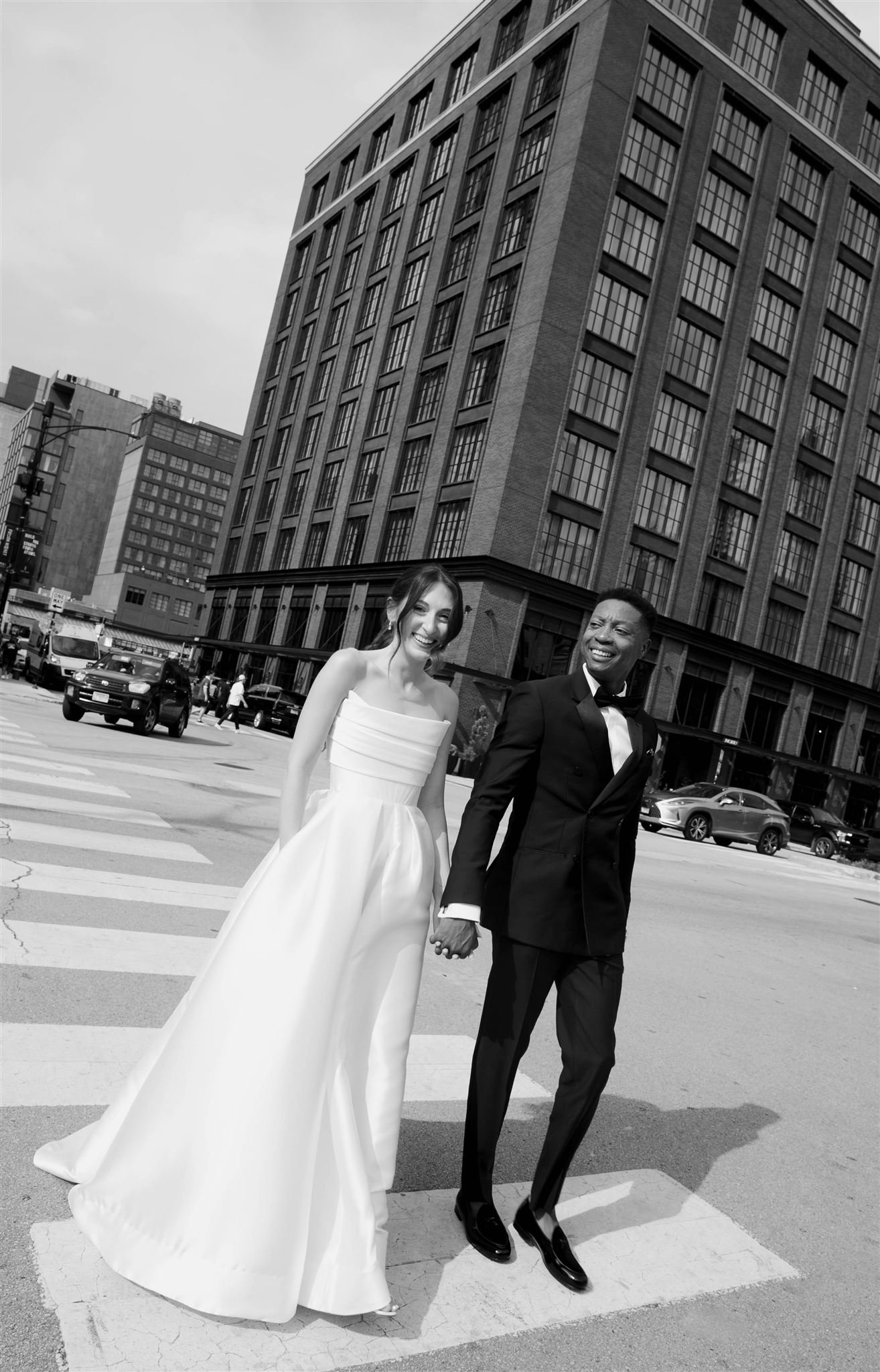 Wedding Portraits at Nobu Hotel on a wedding day in Chicago.
