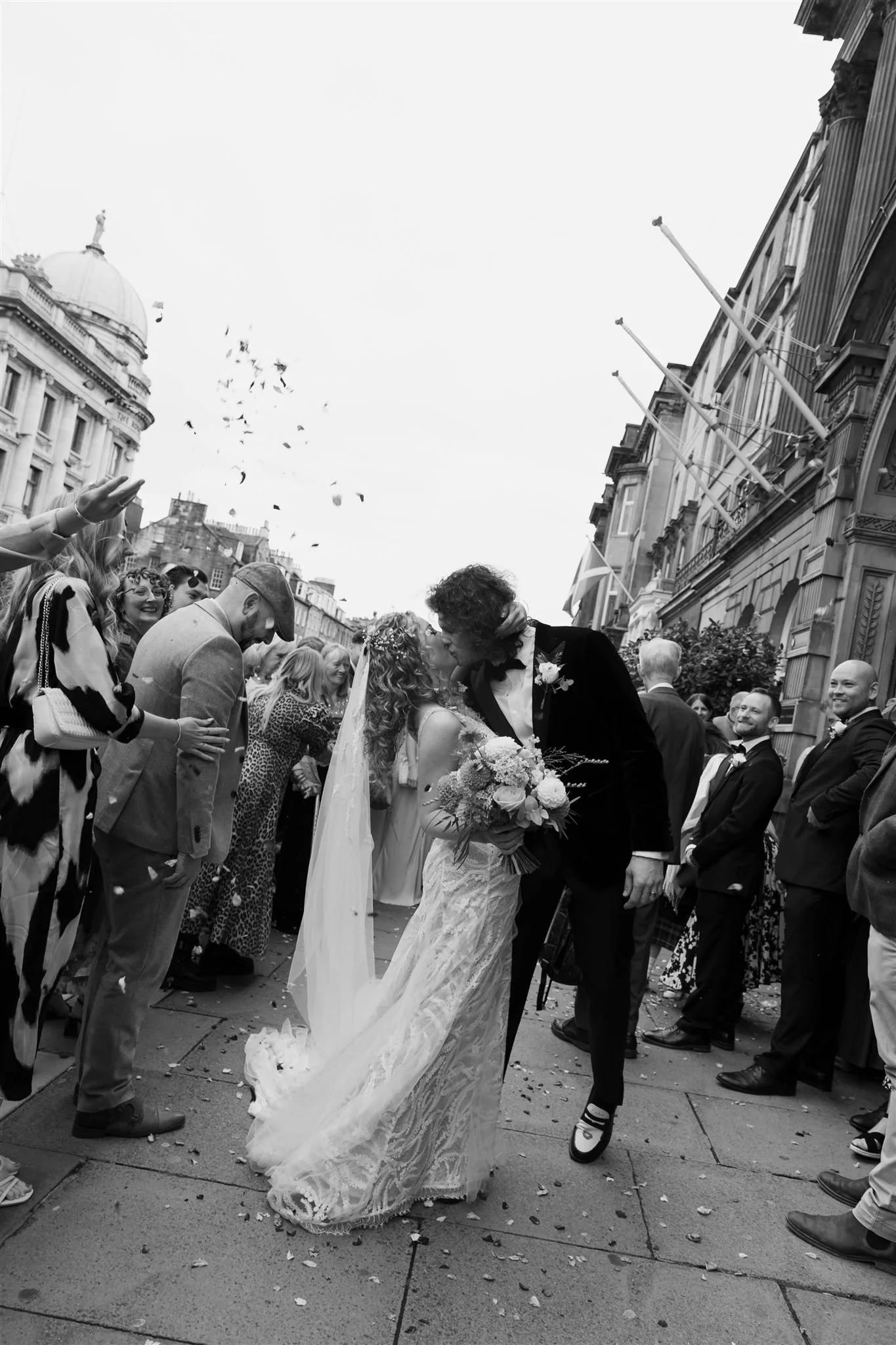 A wedding day at The InterContinental George Hotel in Edinburgh, Scotland.