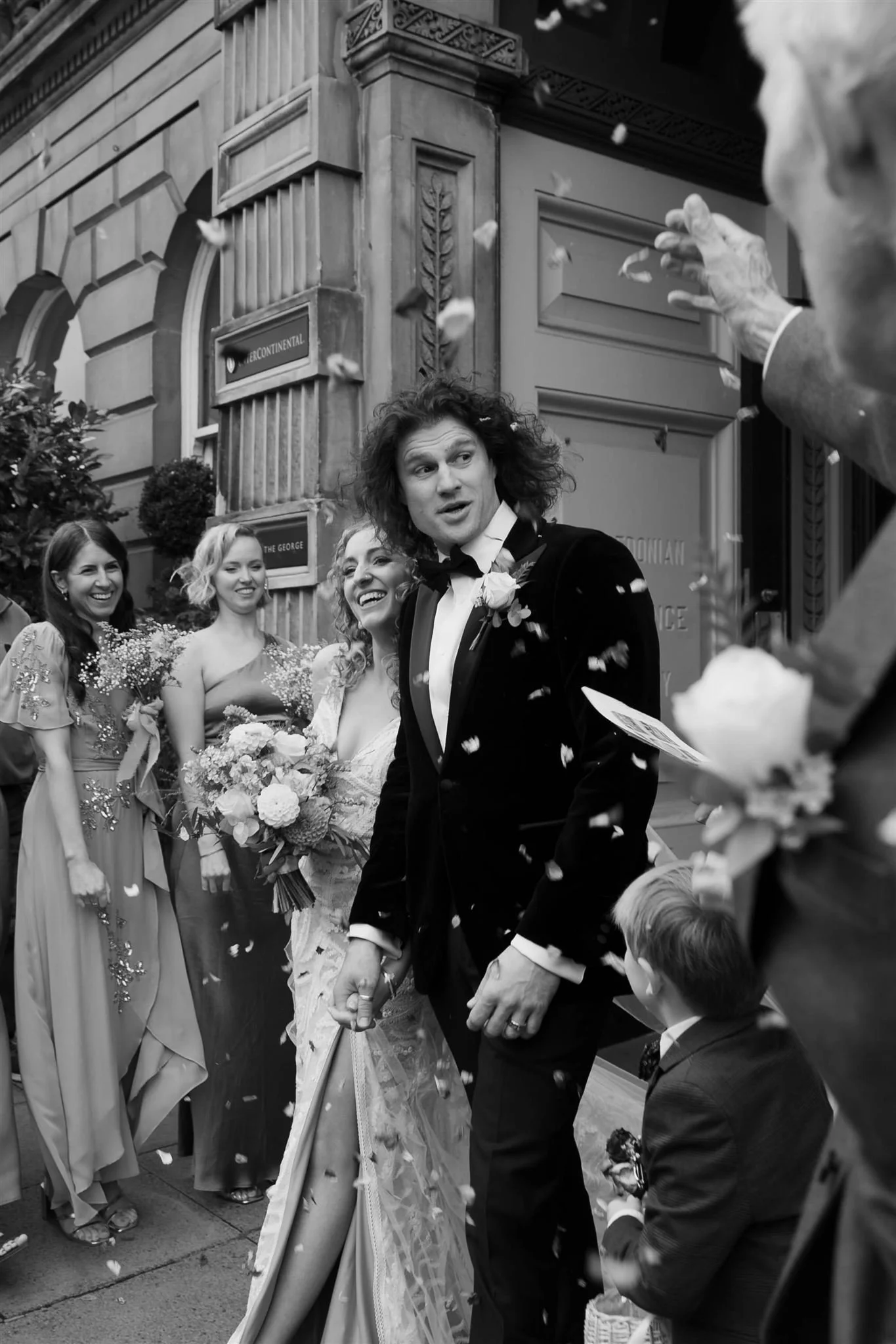 A wedding day at The InterContinental George Hotel in Edinburgh, Scotland.