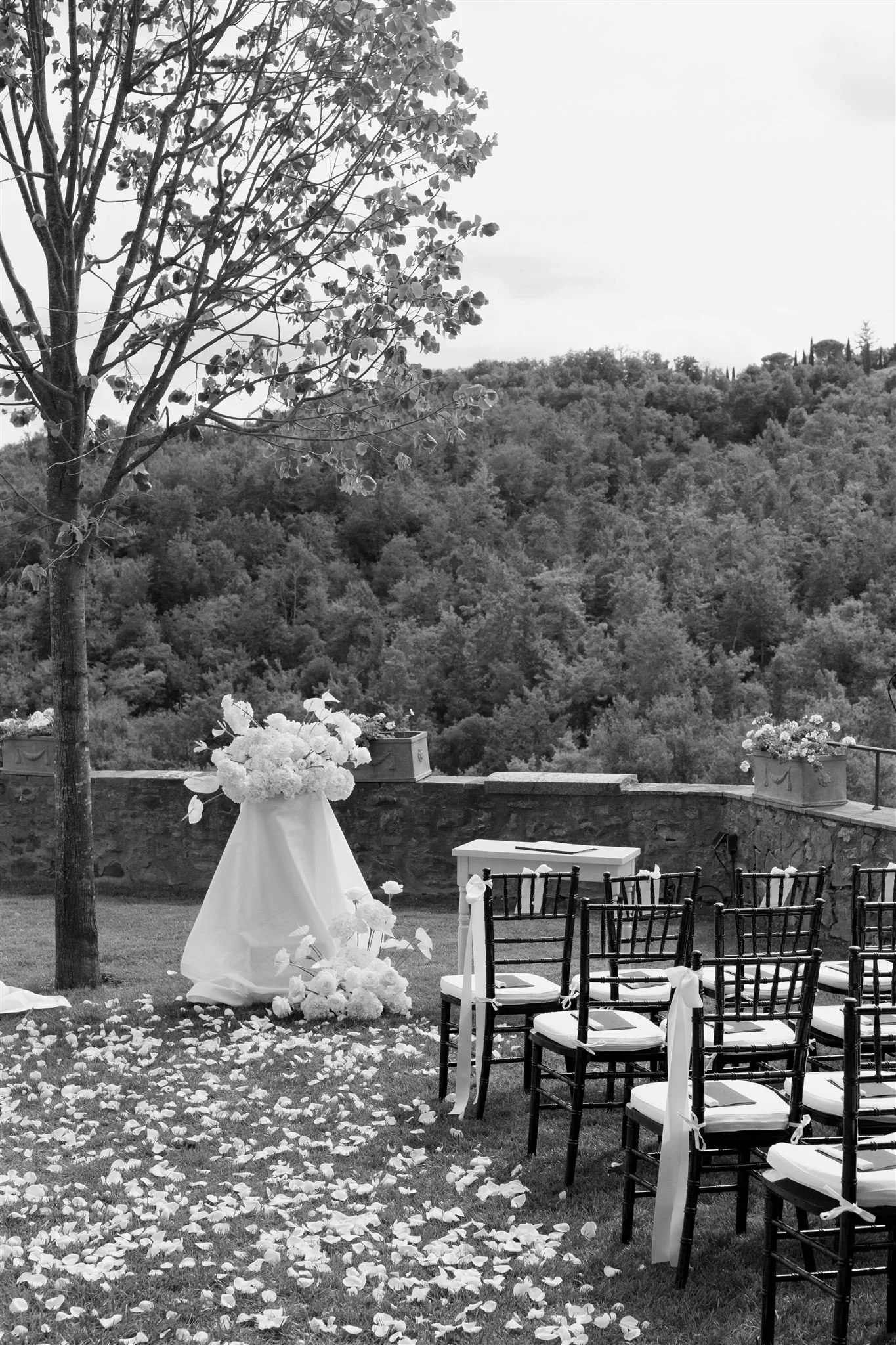 A wedding day at Dievole Wine Resort in the Chianti region of Tuscany, Italy.