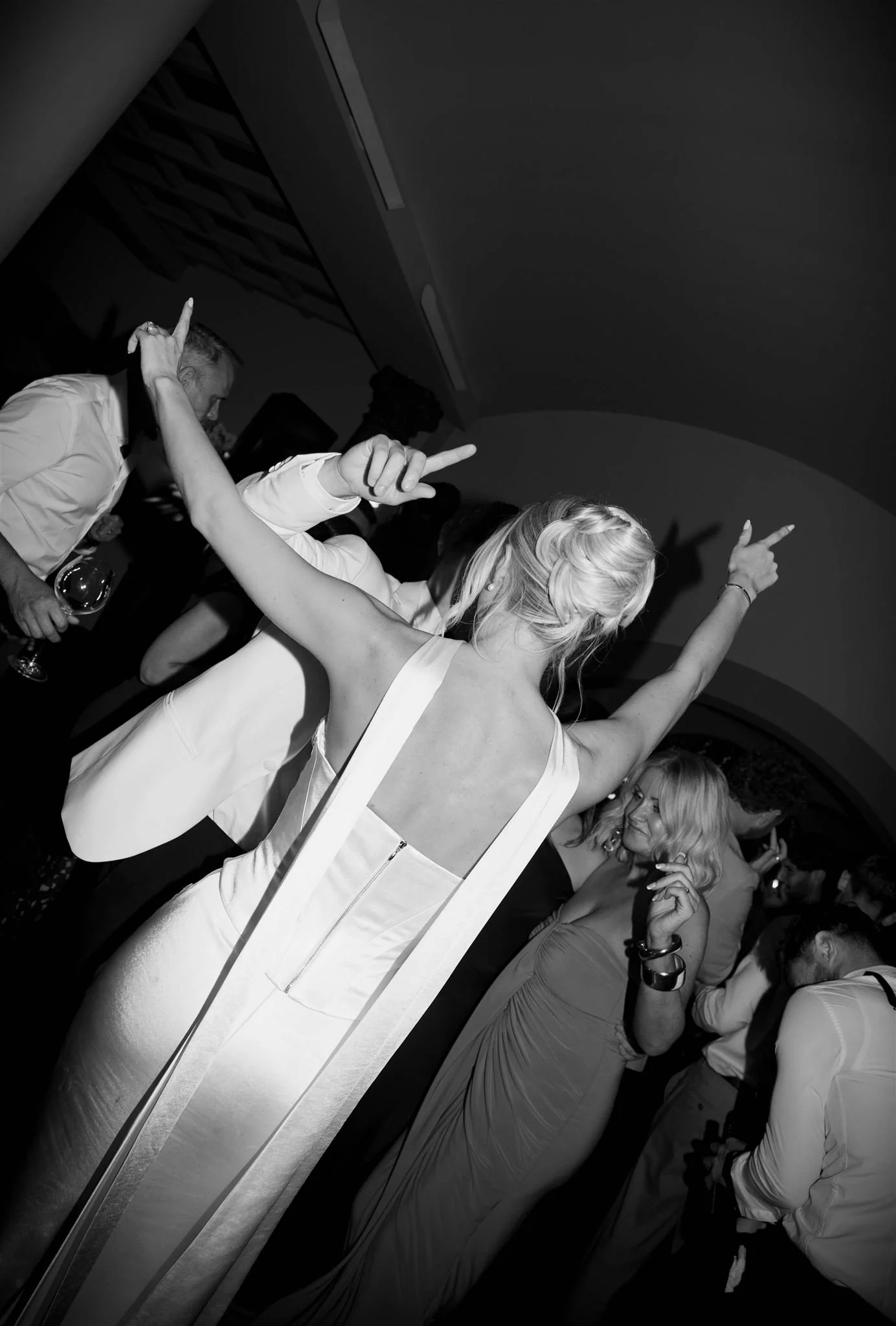 A wedding party at Tenuta Corbinaia Villa in Tuscany, Italy.