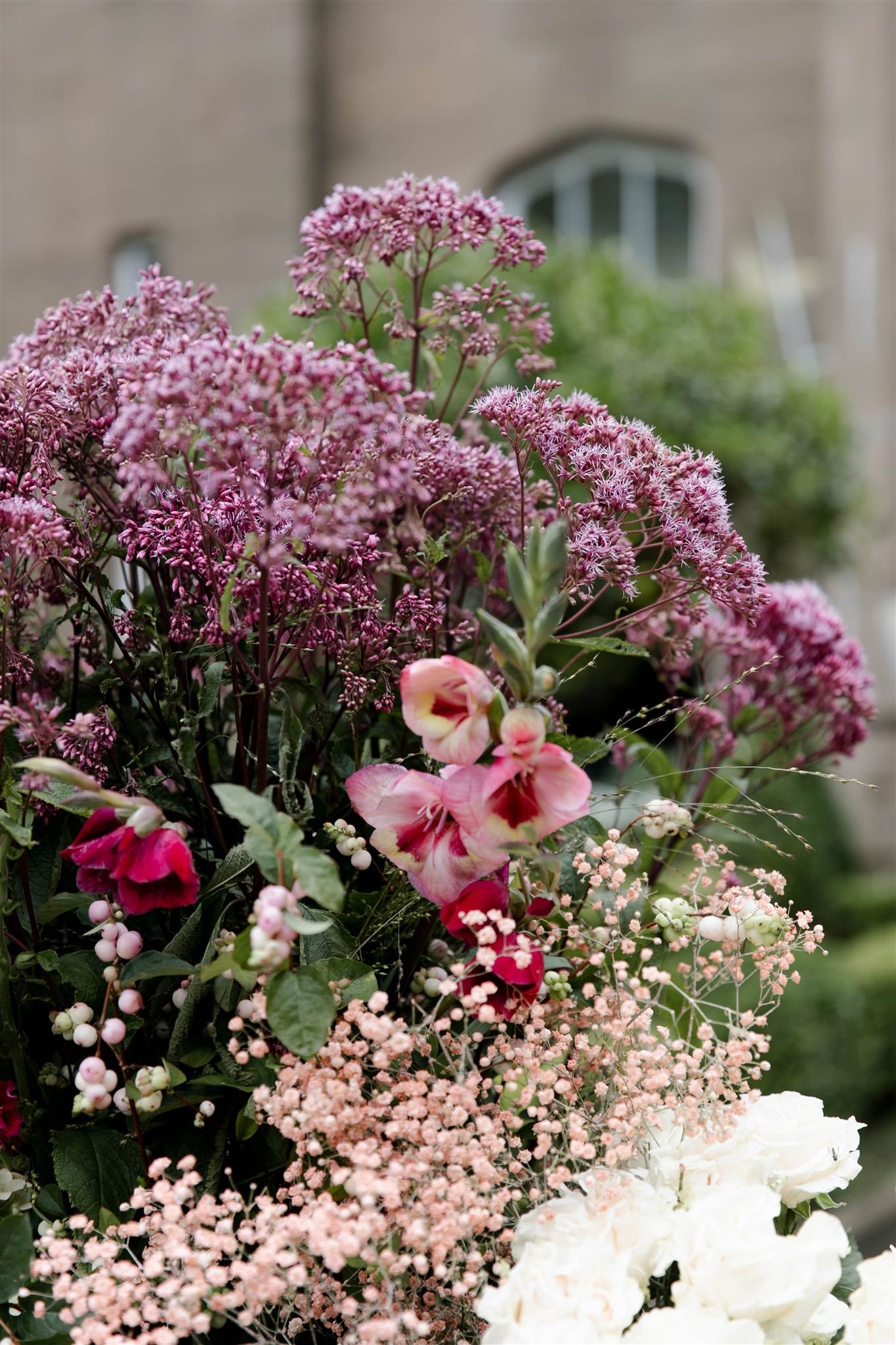 A luxury castle wedding ceremony on a wedding day at Drumtochty Castle in Scotland.