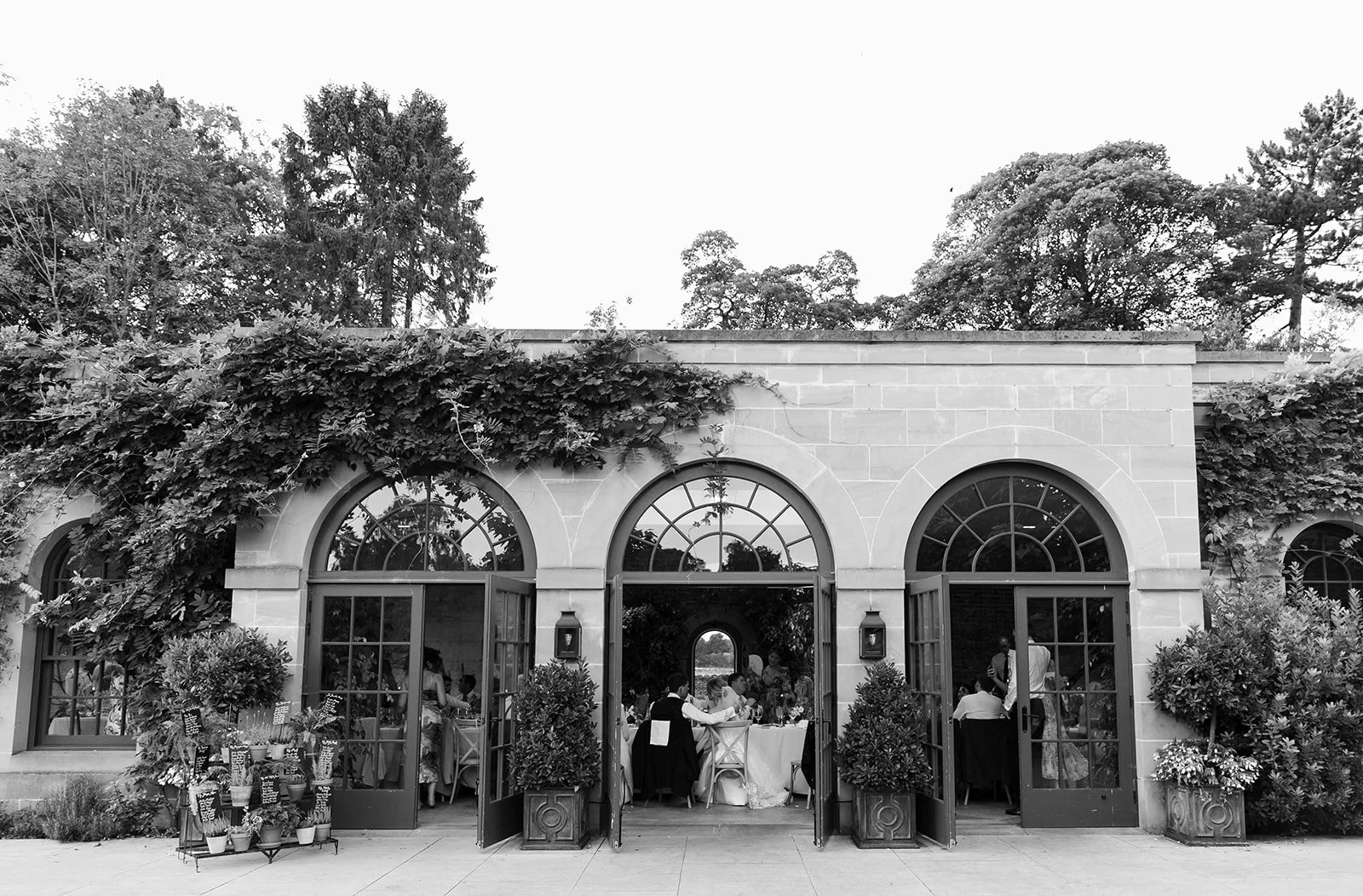 Middleton Lodge Estate wedding reception in the walled garden in North Yorkshire.
