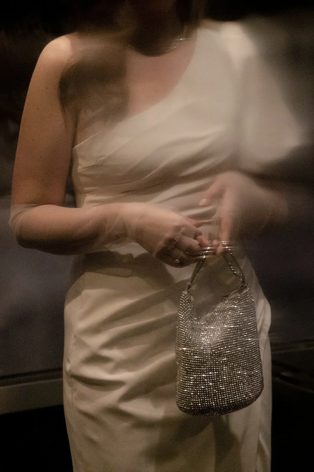 A bride on a wedding day at The Pendry Hotel in Chicago.