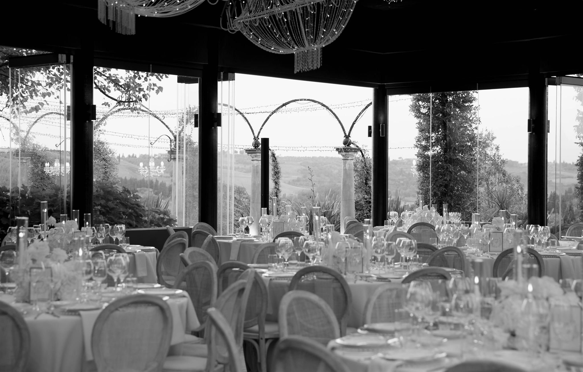 A wedding reception at Tenuta Corbinaia Villa in Tuscany, Italy.
