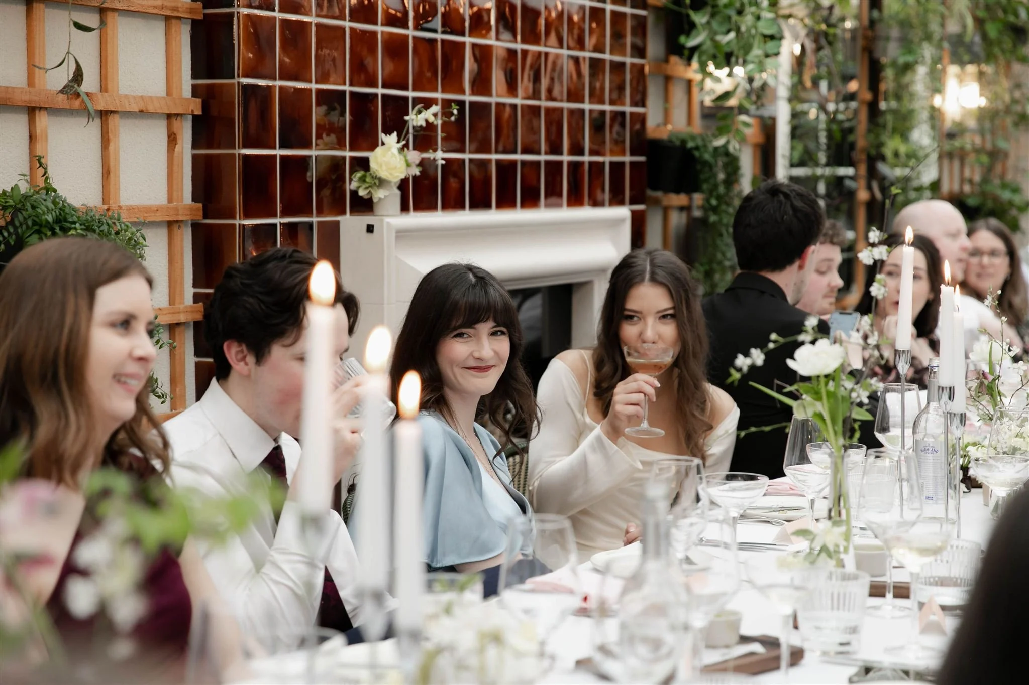 Gleneagles Townhouse wedding reception dinner in Edinburgh after an intimate City Chambers ceremony.