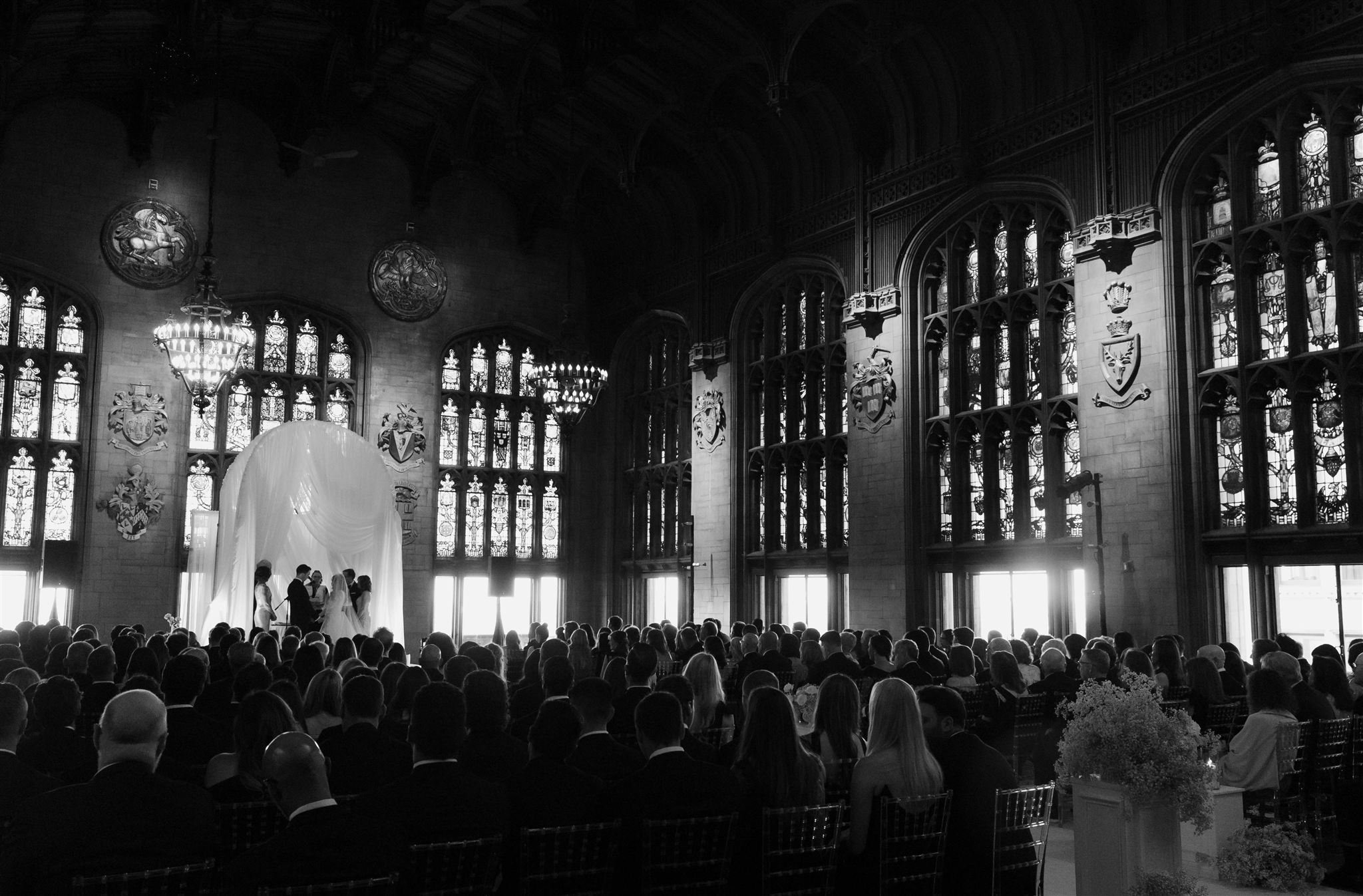 A wedding ceremony in Cathedral Hall at The University Club of Chicago.