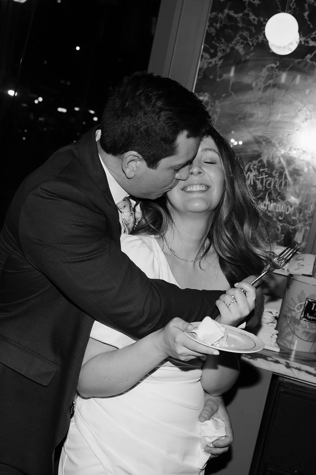 A wedding day cake at Venteux in Chicago.