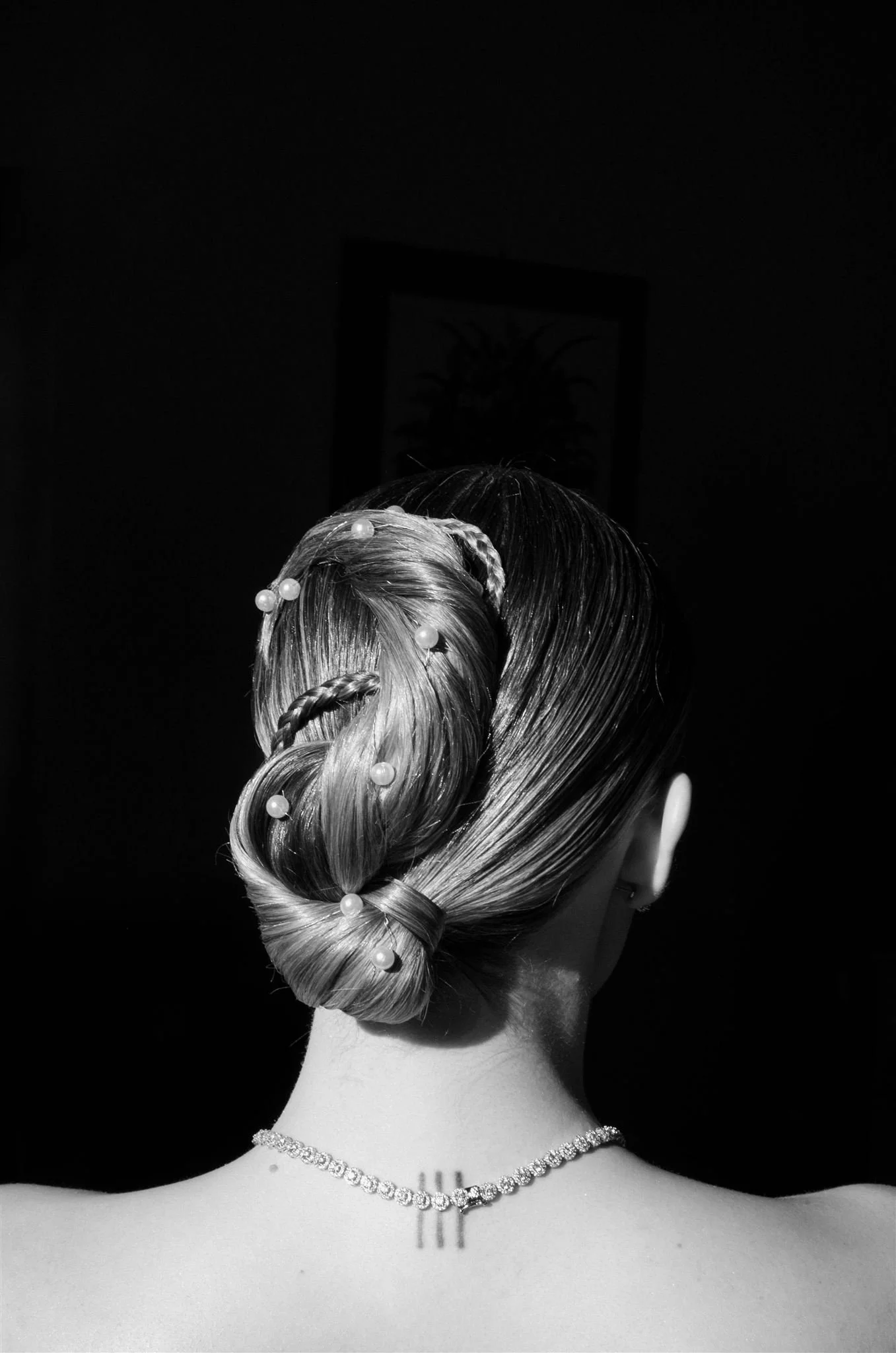 Bridal Hair on a wedding day at Villa Medicea Di Lilliano in Tuscany, Italy.