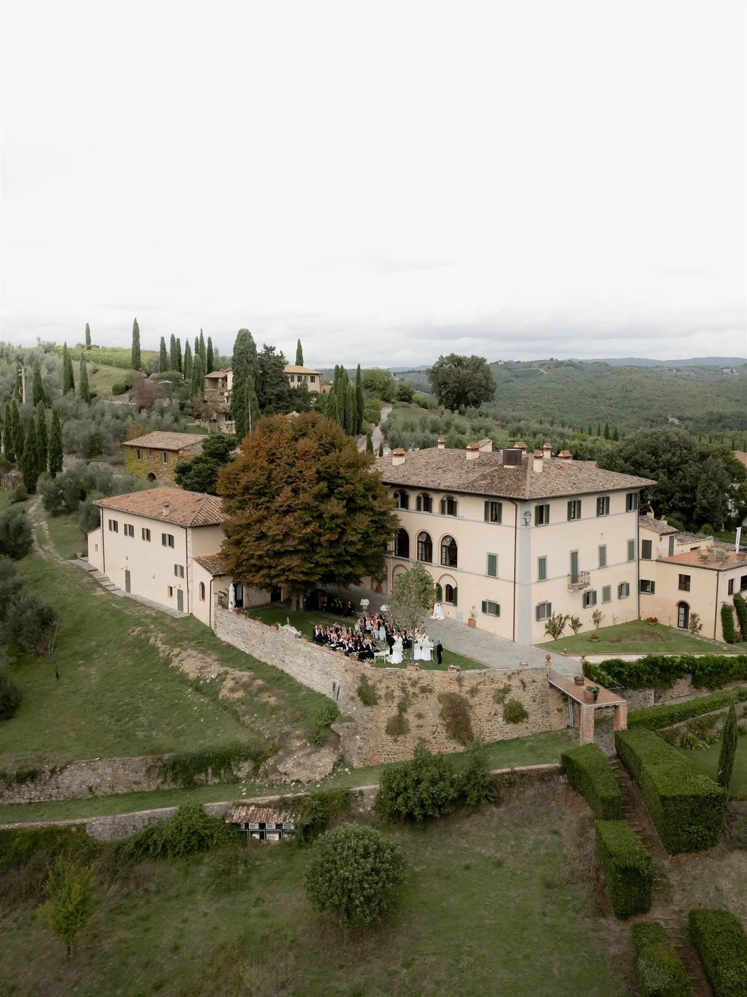 A wedding day at Dievole Wine Resort in the Chianti region of Tuscany, Italy.