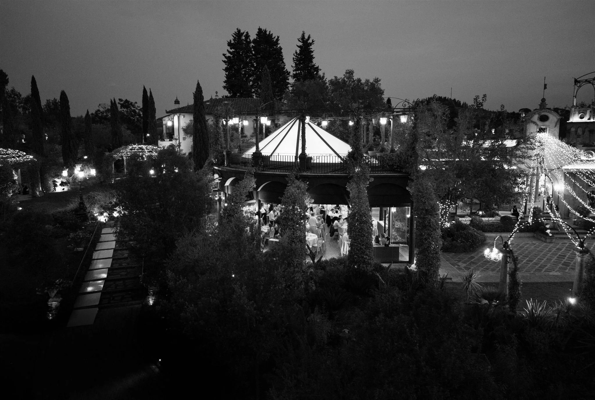 A wedding reception at Tenuta Corbinaia Villa in Tuscany, Italy.