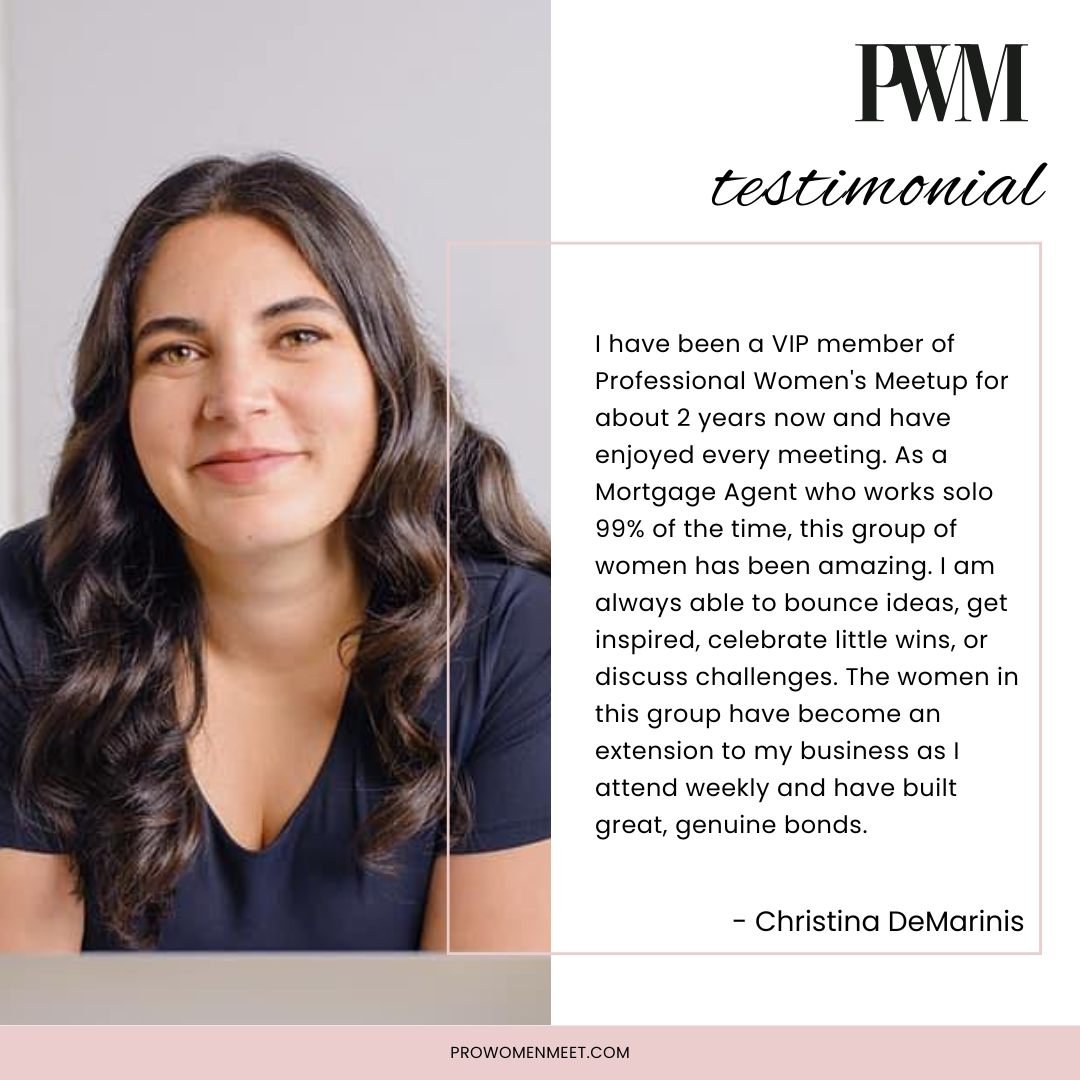 Welcoming Christine DeMarinis @christinaademarinis.mortgages to the spotlight! 🌟 As a dedicated VIP member of our Professional Women's Meetup, she showcases the undeniable power of community. Balancing solo work with inspiring group interactions, sh