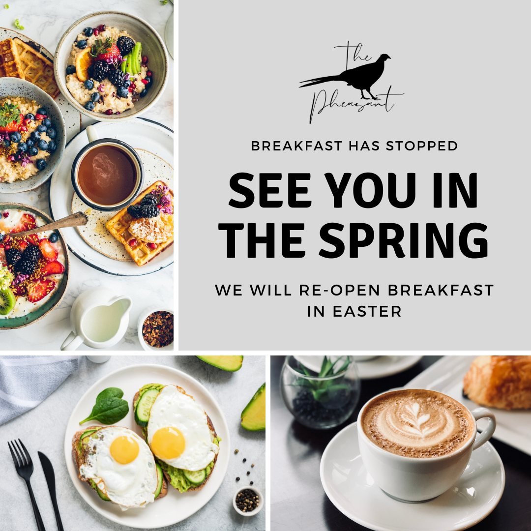 Unfortunately, as the colder months have rolled in, our breakfast sales have diminished! We have stopped offering our breakfast menu until next year, where we hope to re-open at Easter!

#Breakfast #Closed #Stopping #PubLife #Pub #Food #Menu