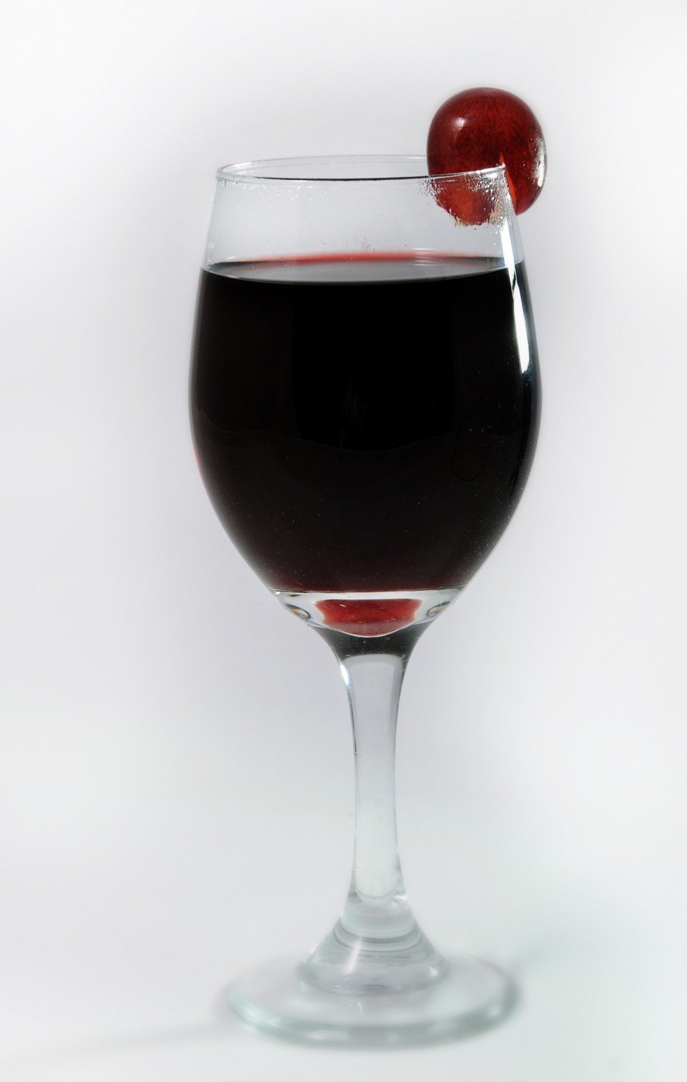 Glass with mulled red wine