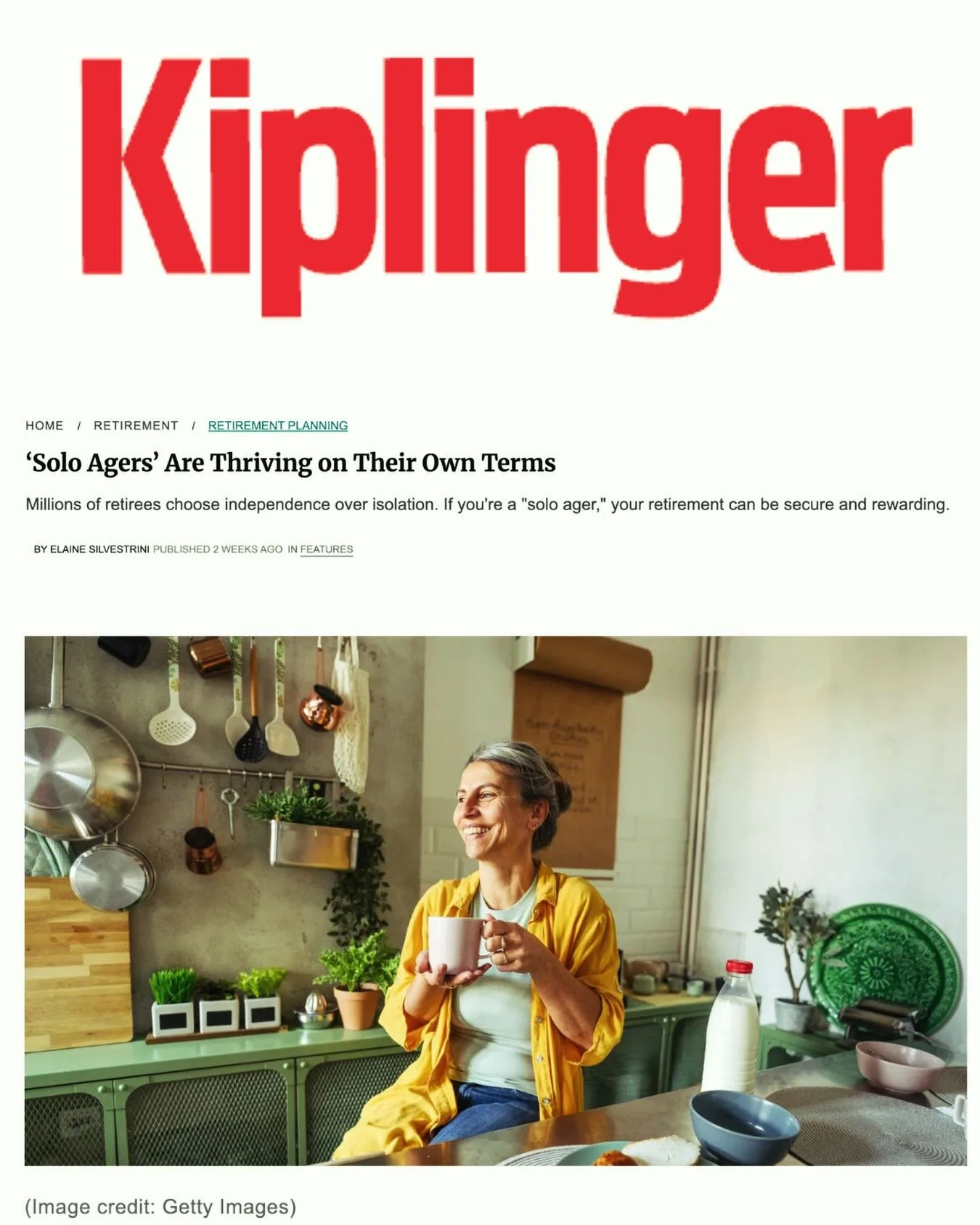 This is a great article from @kiplingerfinance on solo aging. At dot cares, the goal of our Solo Aging Program is to provide peace of mind so you know you do not have to go it alone! Through continued growth and autonomy, you have the security of kno