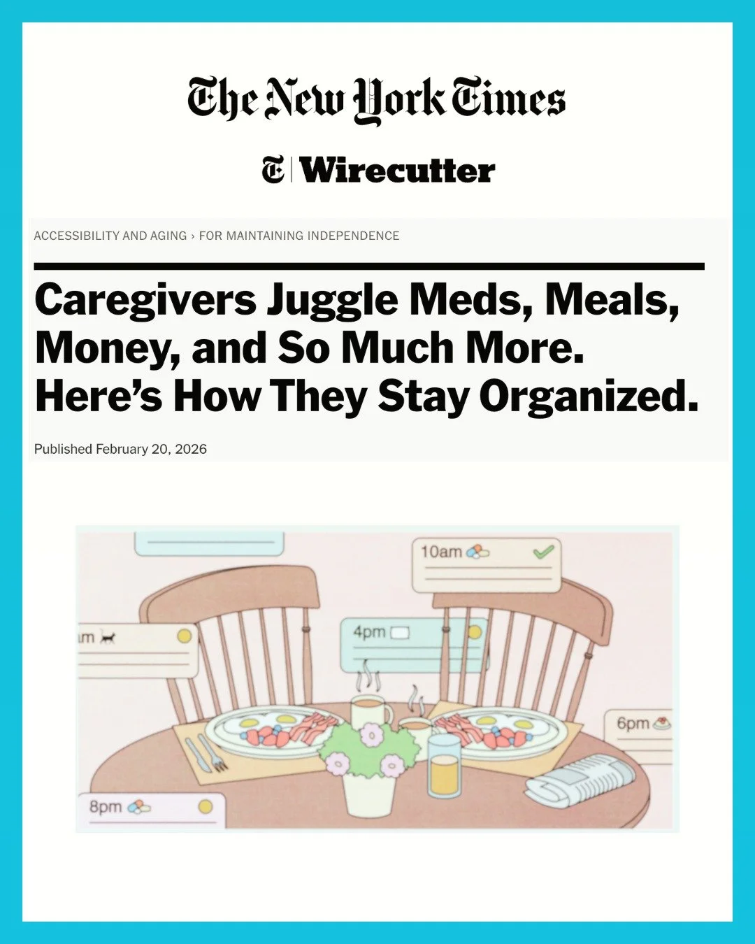 A recent article from @nytimes highlights something many families already feel: Caregiving isn&rsquo;t just emotional&hellip;it&rsquo;s a lot to manage.

From medications and meals to appointments and finances, the mental load can quickly become over